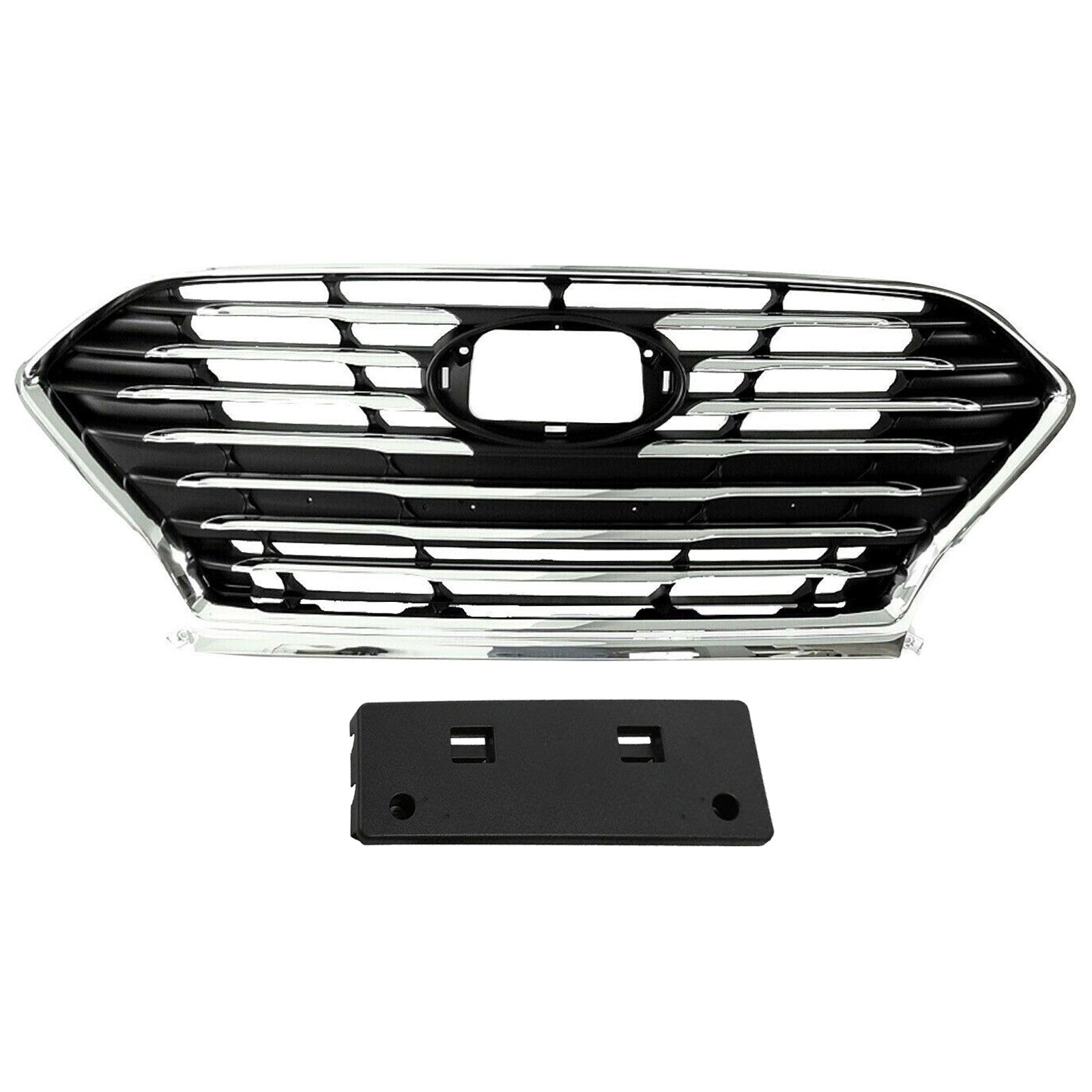For 2018 2019 Hyundai Sonata Front Upper Bumper Grille Grill with Chrome Trim