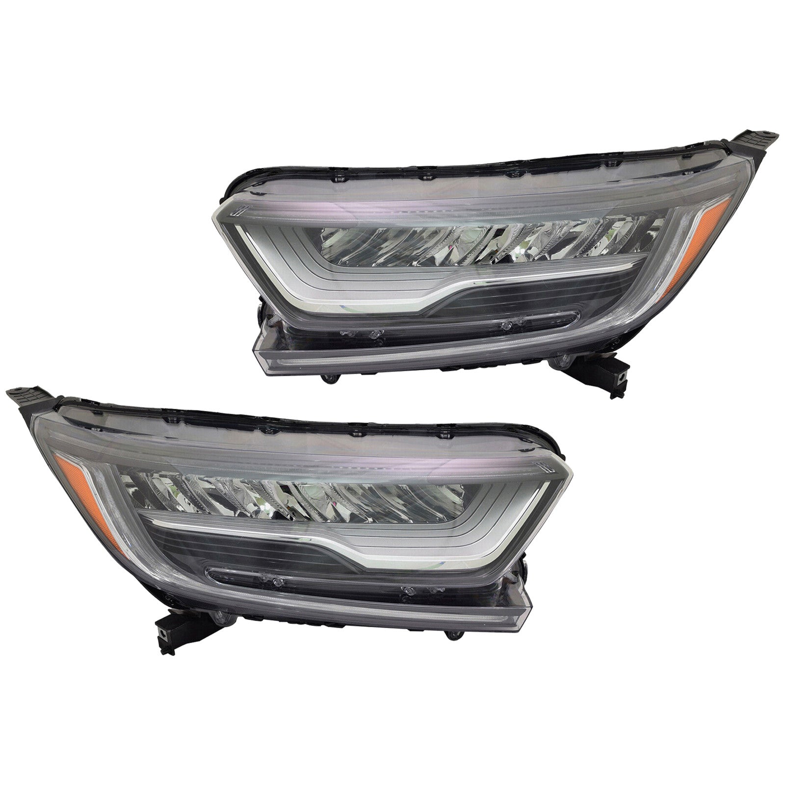 For 2017 2018 2019 2020 2021 2022 Honda CRV Headlight Assembly Full LED Chrome Left Right Pair