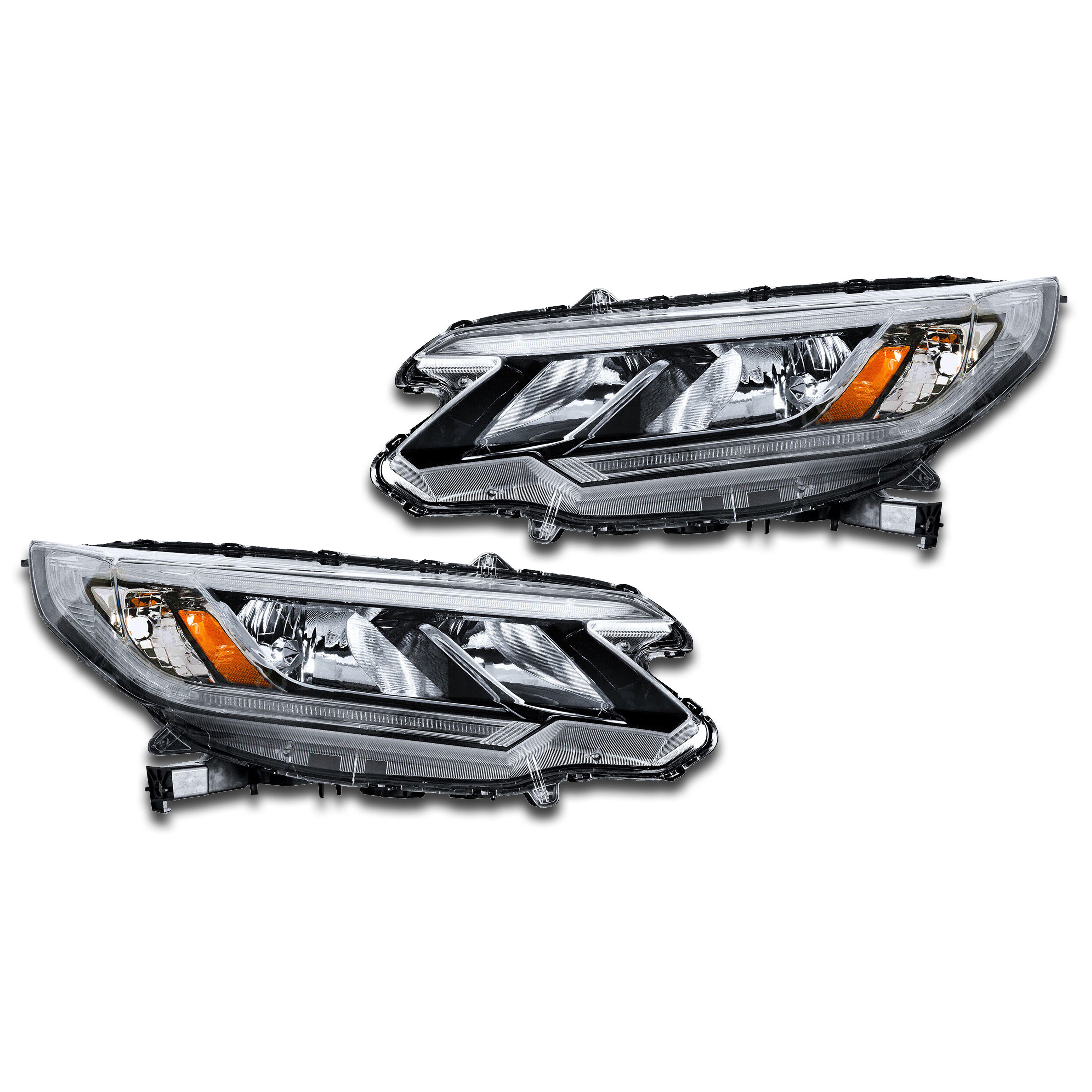 For 2015 2016 Honda CRV CR-V EX-L EX SE Headlight Headlamp Halogen w/ LED DRL Driver Passenger Left Right LH RH Side Set Pair 2Pcs 33150T1WA01 33100T1WA01