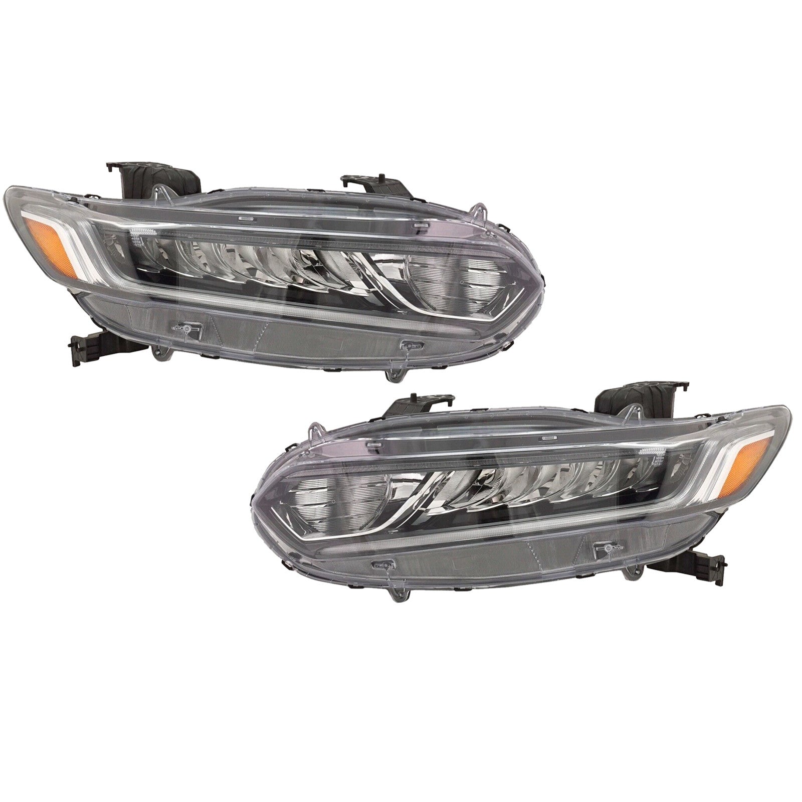 For 2018 2019 2020 Honda Accord Headlight Assembly Halogen with LED Left Right Pair