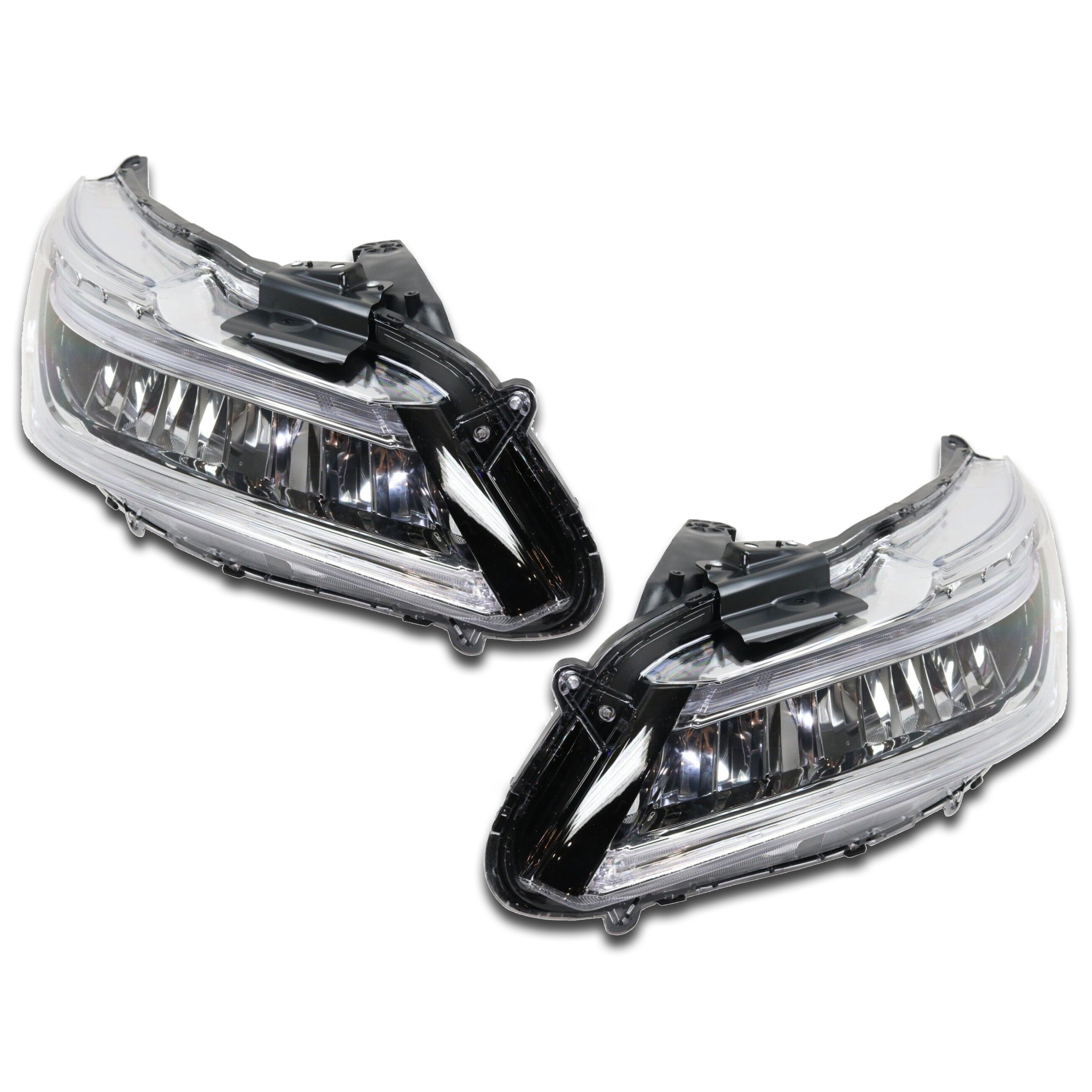 For 2016 2017 Honda Accord Sedan Full LED Headlight Headlamp Assembly Chrome Left Right Driver Passenger Side LH RH Set Pair 2Pcs 33150T2AA32 33100T2AA32