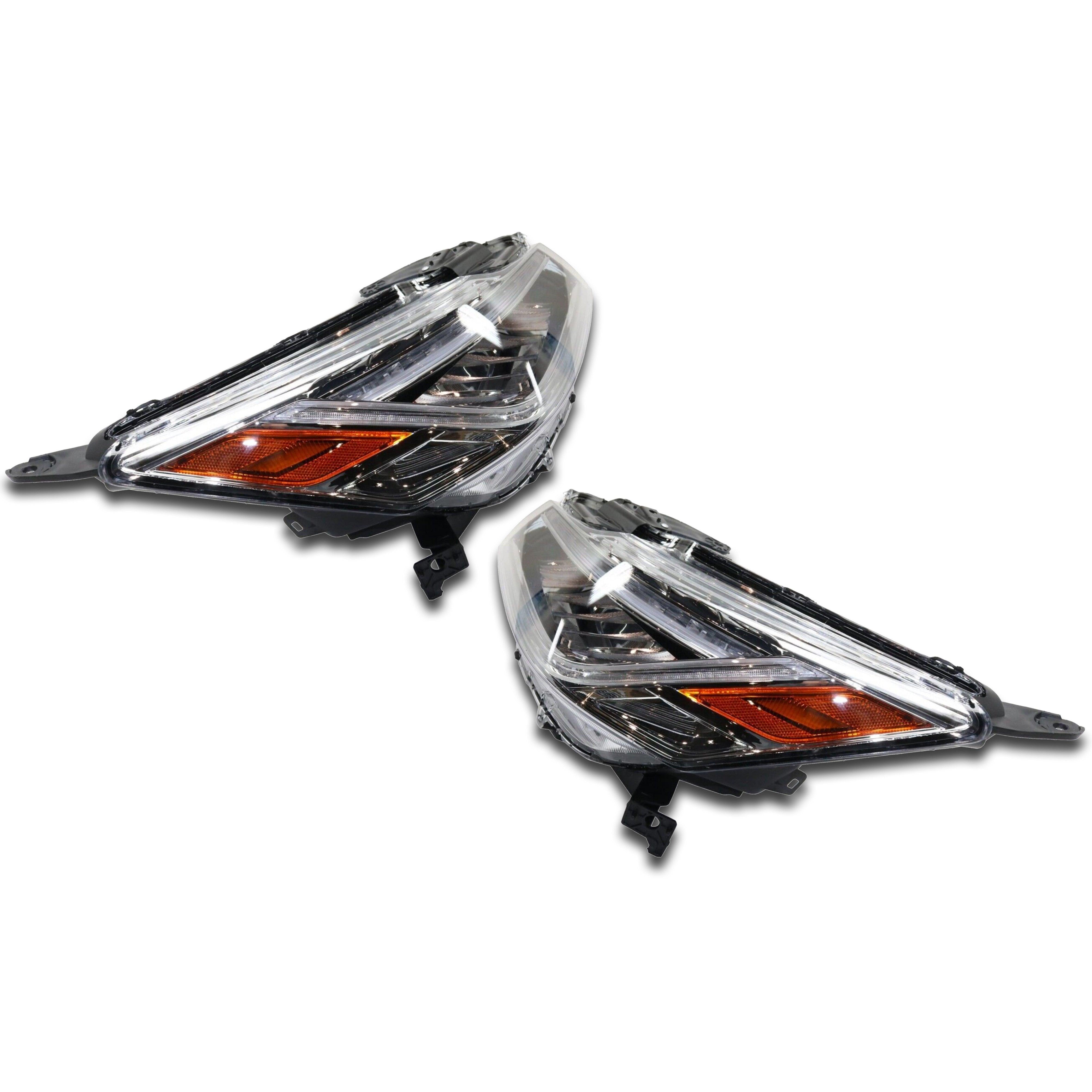 For 2016 2017 Honda Accord Sedan Full LED Headlight Headlamp Assembly Chrome Left Right Driver Passenger Side LH RH Set Pair 2Pcs 33150T2AA32 33100T2AA32