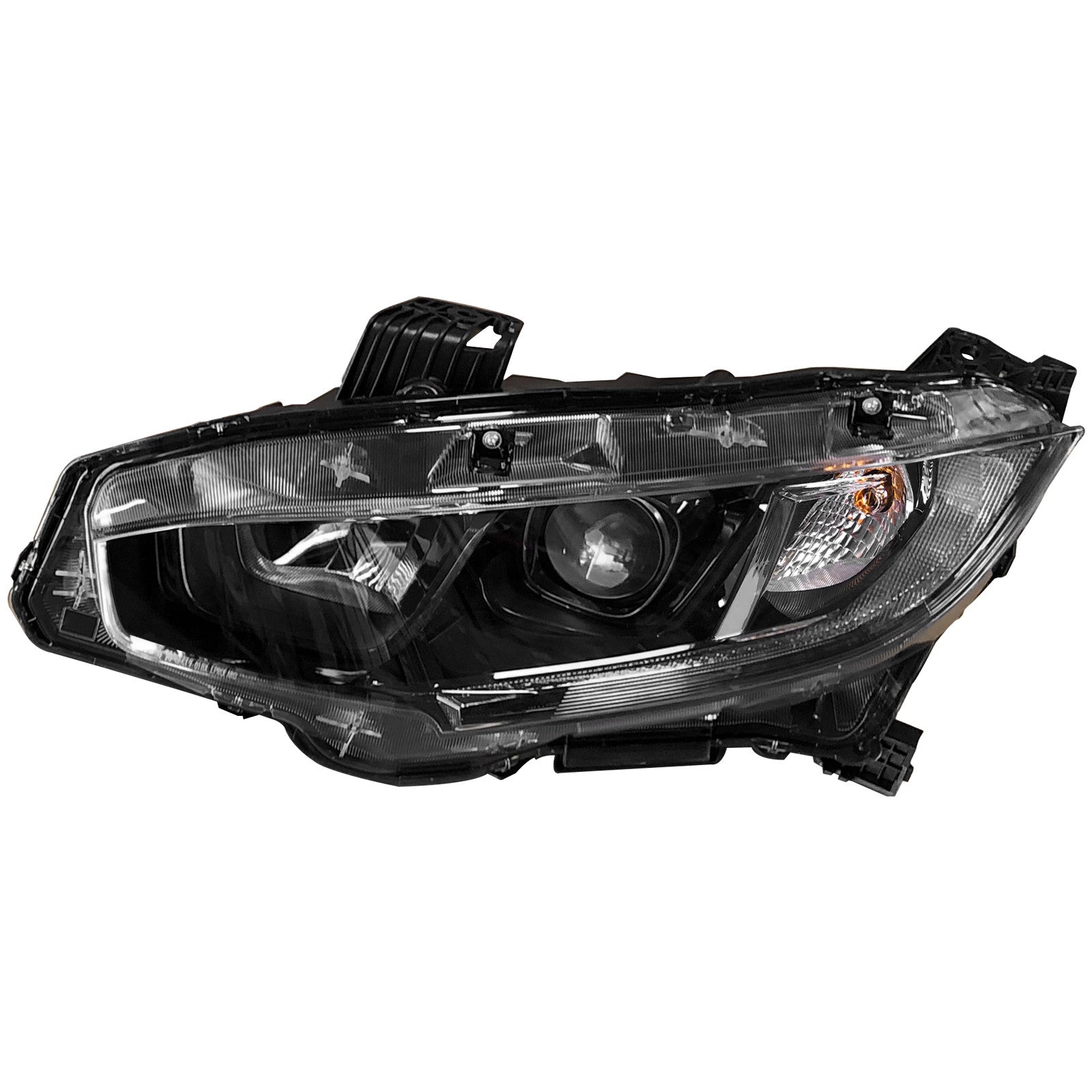 For 2016 2017 2018 2019 2020 2021 Honda Civic Black Headlight Headlamp Halogen LED Left Driver Side