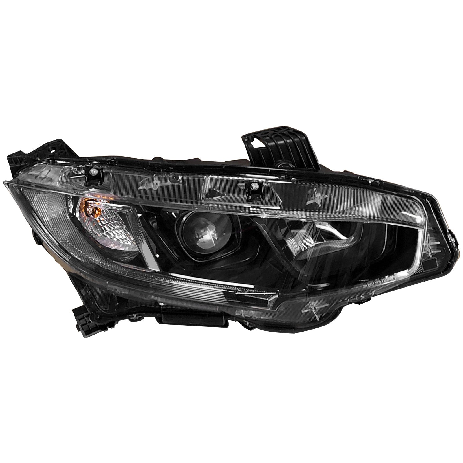 For 2016 2017 2018 2019 2020 2021 Honda Civic Black Headlight Headlamp Halogen LED Right Passenger Side RH