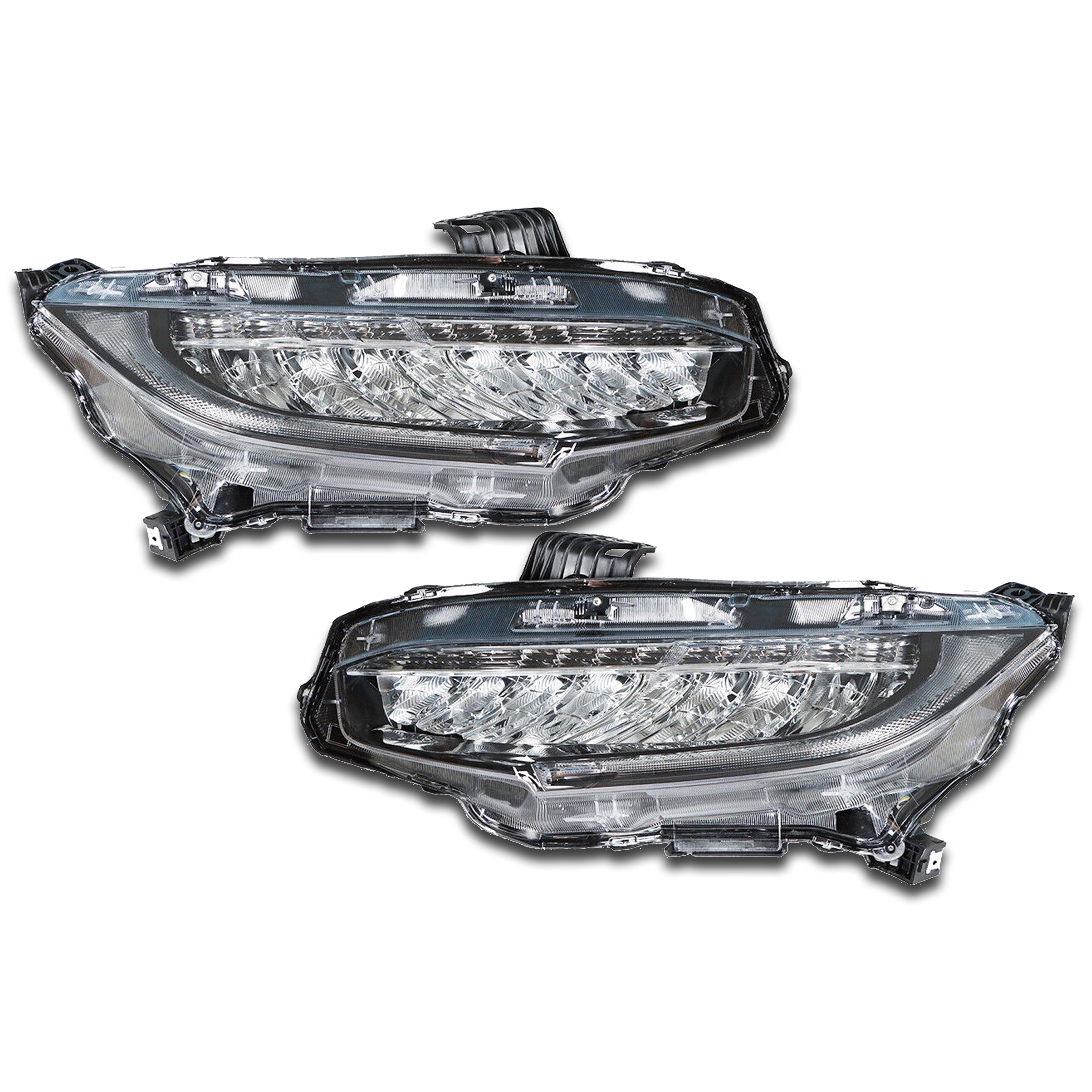 For 2016 2017 2018 2019 2020 2021 Honda Civic Touring Headlight Headlamp Assembly Full LED Left Right Driver Passenger Side LH RH Pair Set 2Pcs 33150TBAA11 33100TBAA11