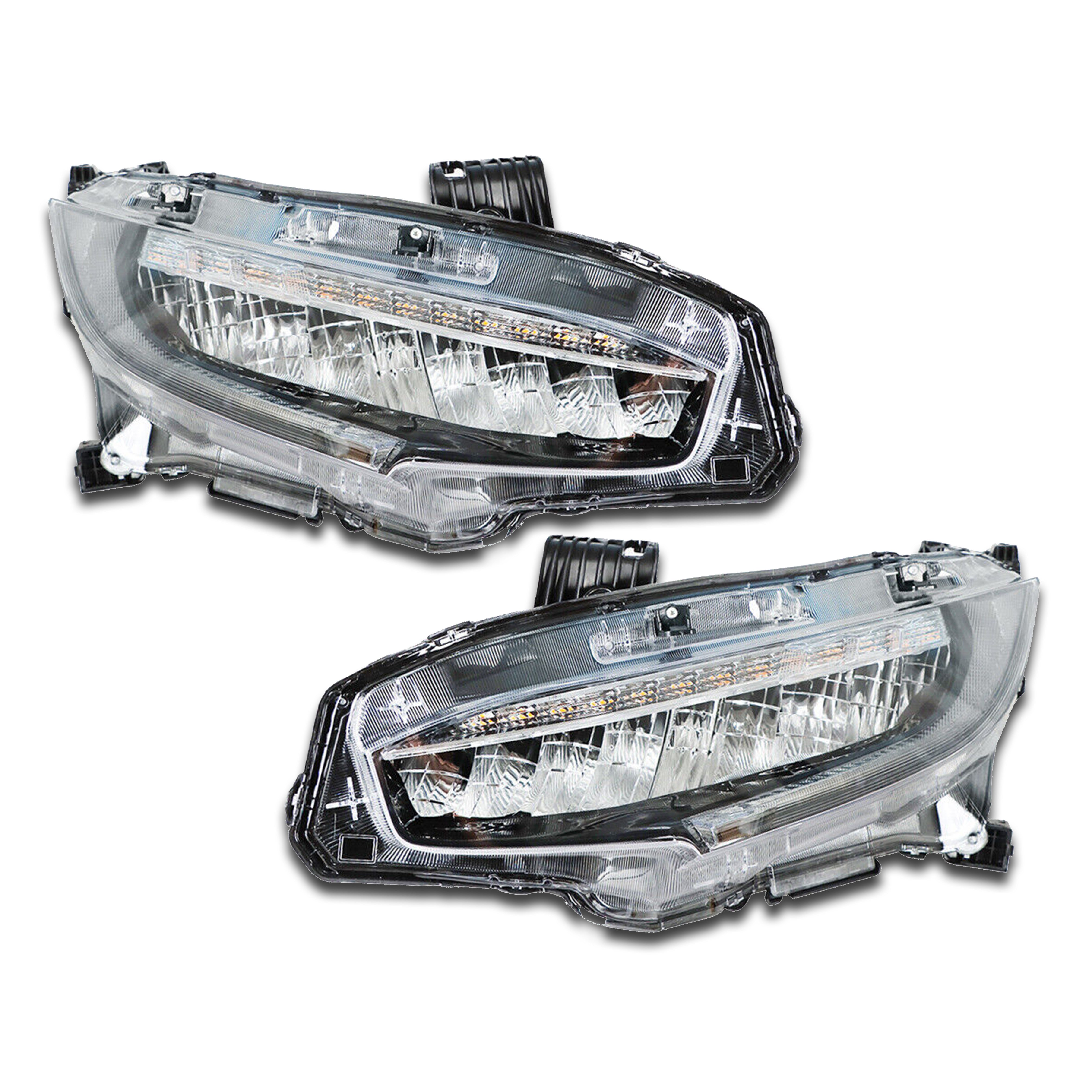 For 2016 2017 2018 2019 2020 2021 Honda Civic Touring Headlight Headlamp Assembly Full LED Left Right Driver Passenger Side LH RH Pair Set 2Pcs 33150TBAA11 33100TBAA11
