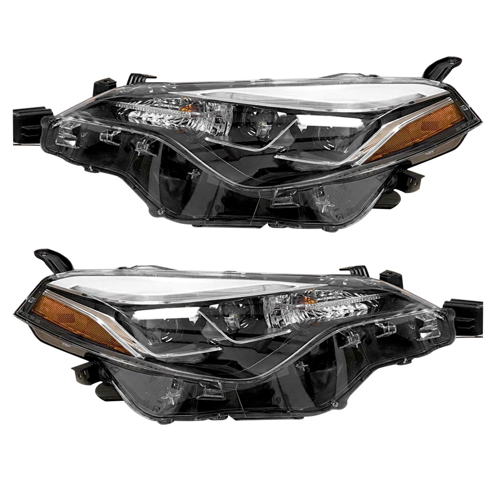 For 2017 2018 2019 Toyota Corolla SE XLE XSE Headlight Assembly Halogen with Dual LED Left Right Pair