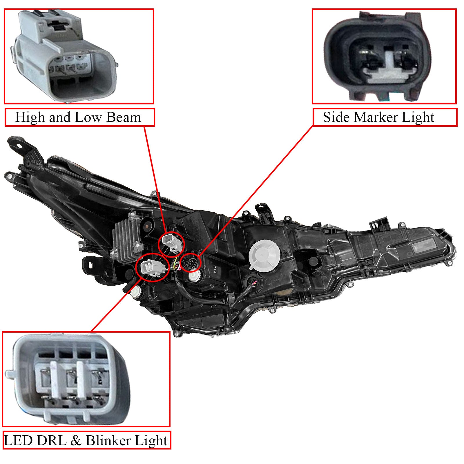 For 2020 2021 2022 Toyota Corolla SE XLE XSE Headlight Assembly with LED Daytime Running Lamp Passenger Side