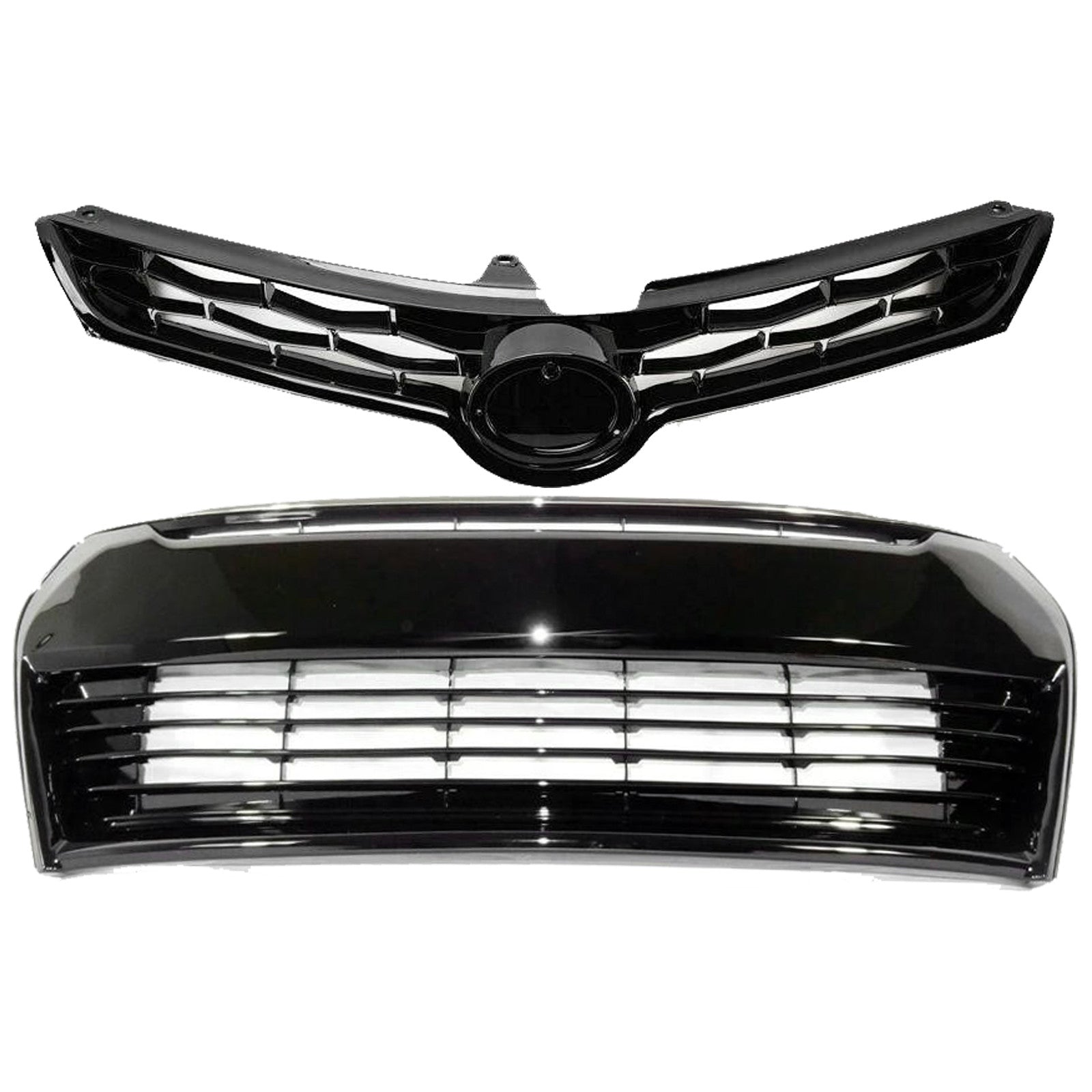 For 2014 2015 2016 Toyota Corolla S Front Upper Lower Bumper Grilles 2pc Set