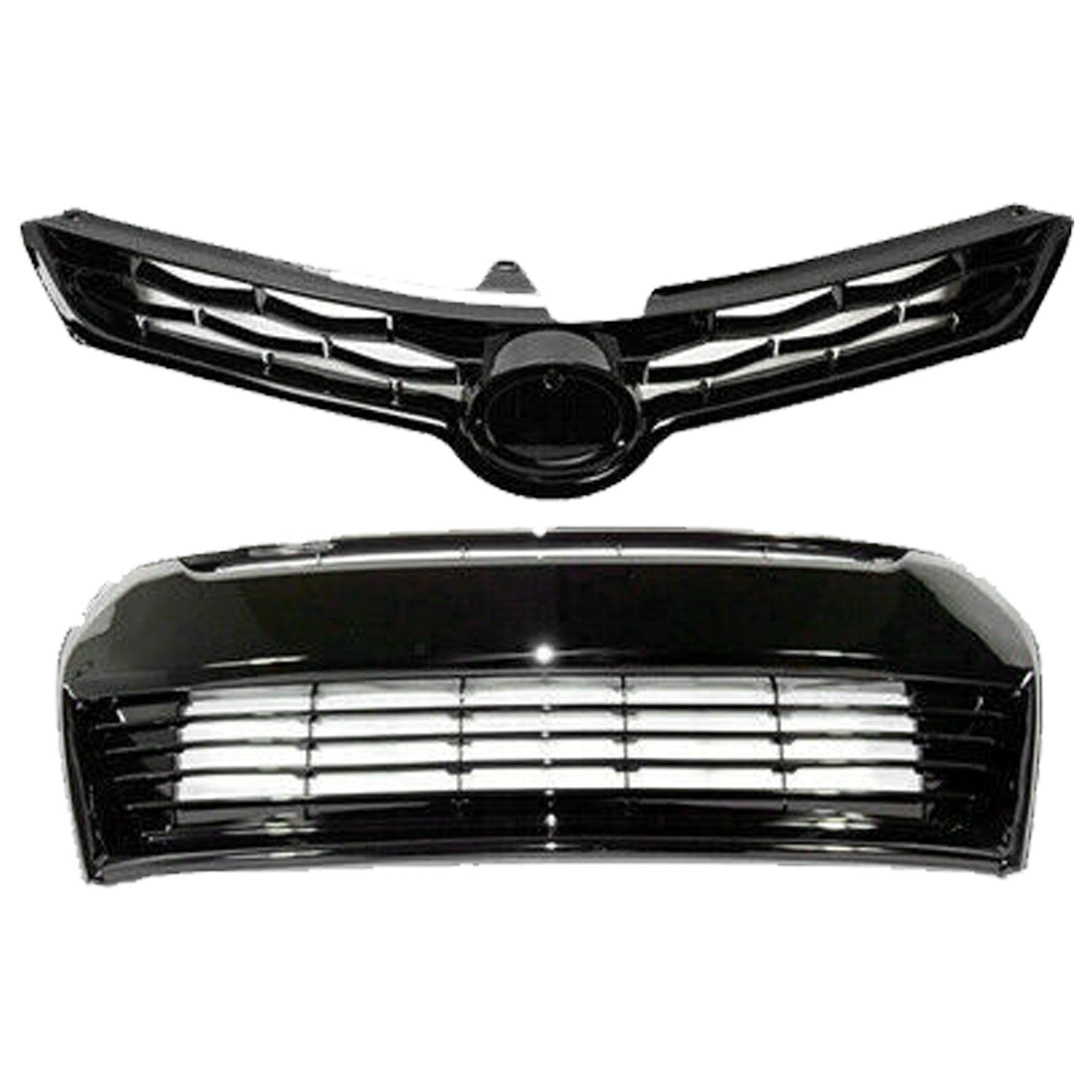 For 2014 2015 2016 Toyota Corolla S Front Upper Lower Grille With Fog Covers Set