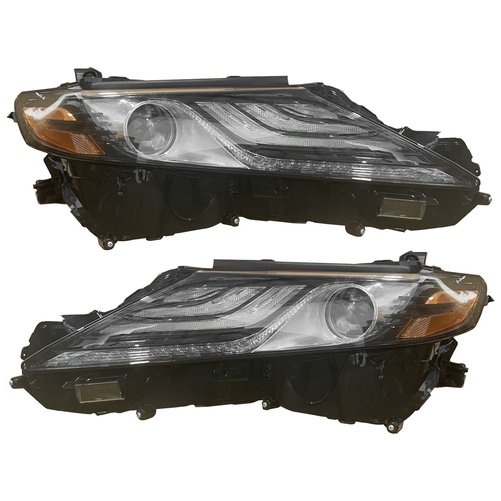 For 2021 2022 2023 2024 Toyota Camry XSE XLE Black Accent Headlight Assembly Full LED Non-Adaptive Left Right Pair