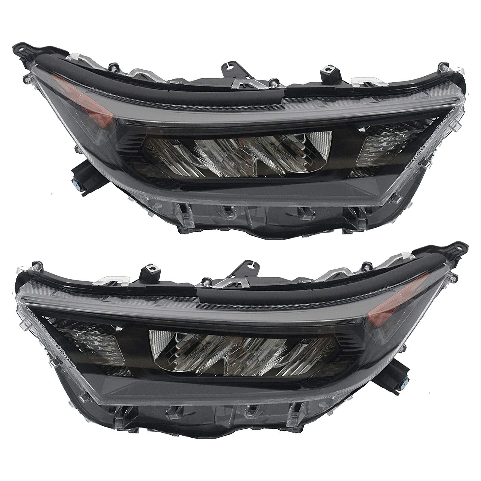 For 2019 2020 2021 Toyota RAV4 LE XLE Headlight Assembly LED with Black Housing Left Right Pair