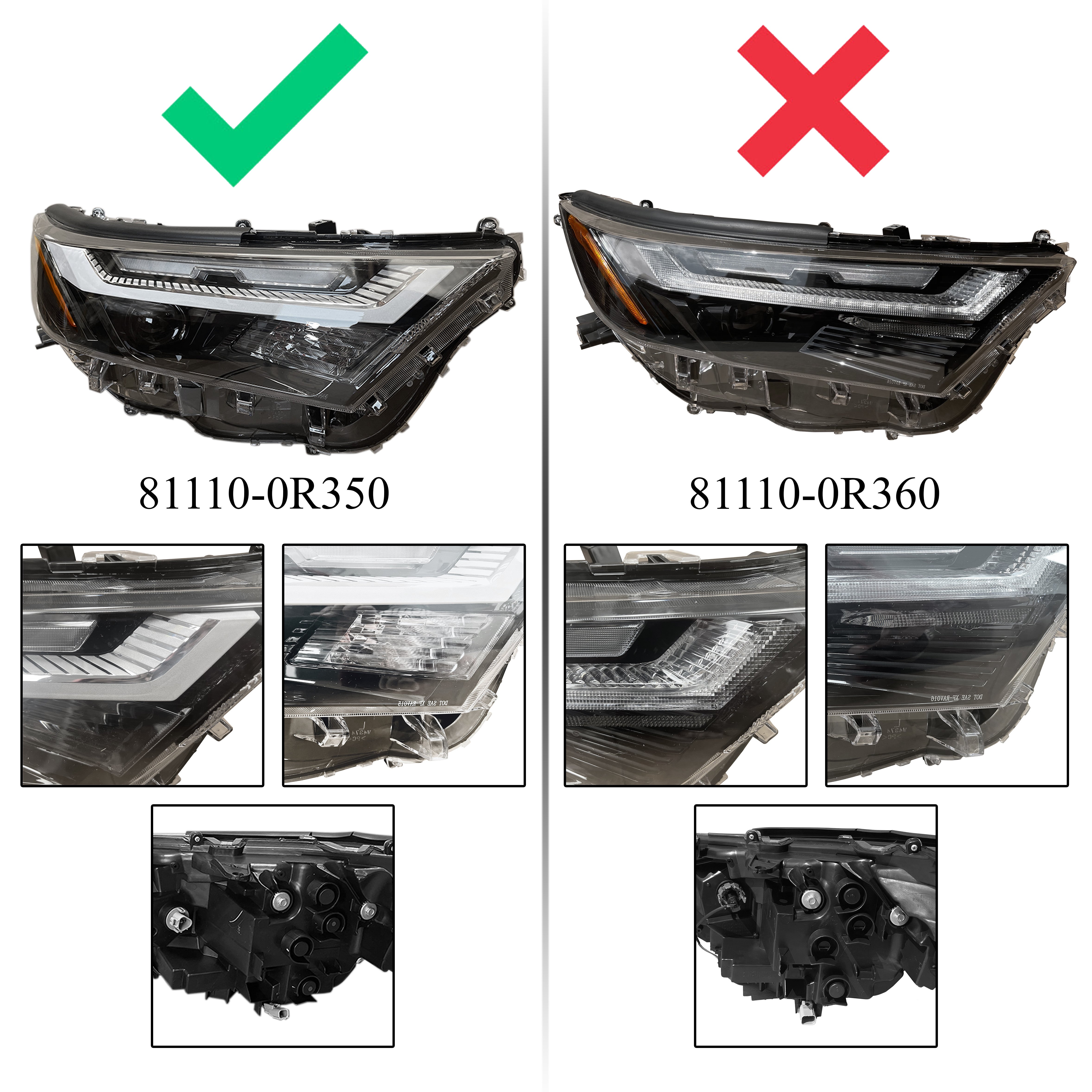 For 2022 2023 2024 Toyota RAV4 XLE Front LED Projector Headlight Assembly Right Passenger Side 811100R350