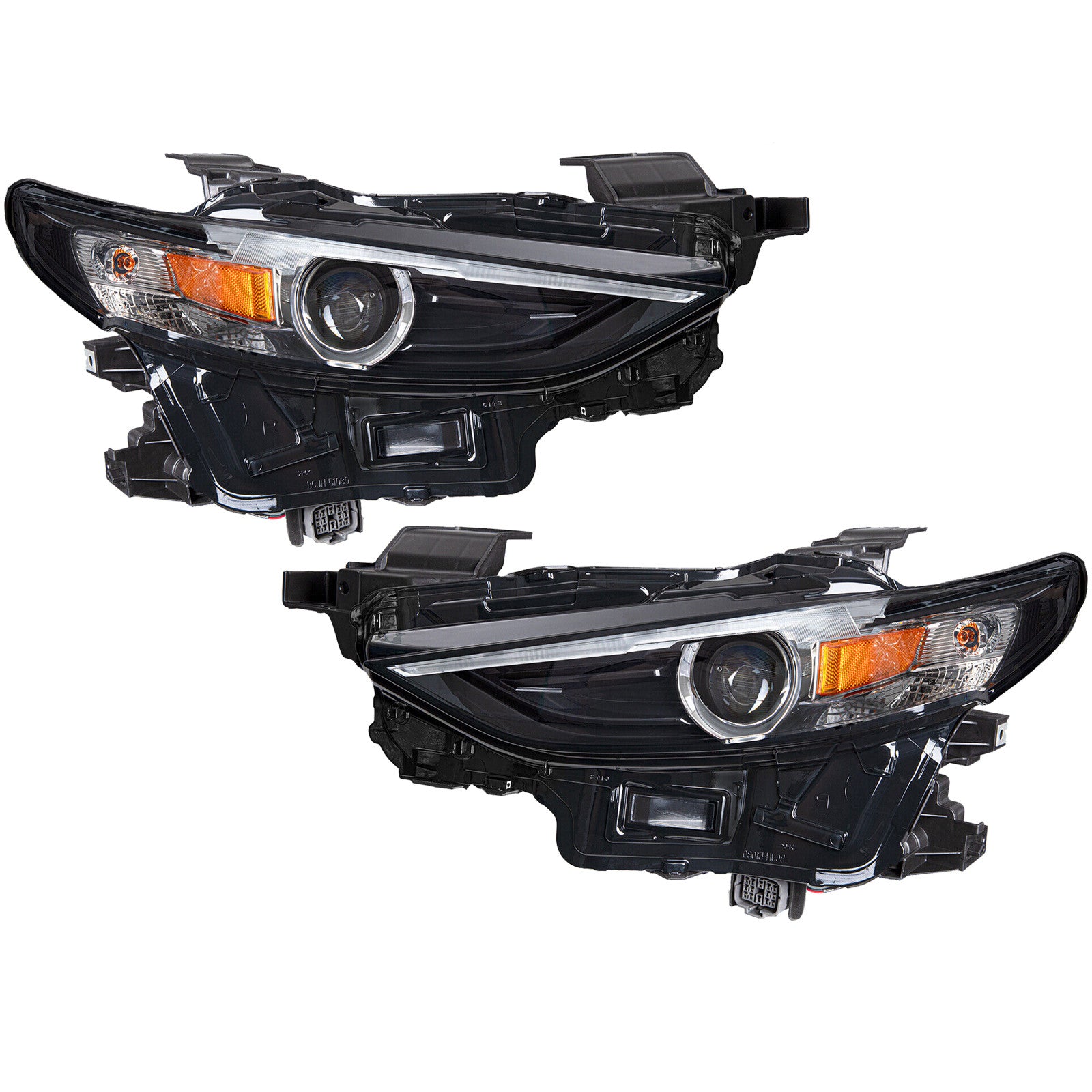 For 2019 2020 2021 2022 2023 Mazda 3 Front Headlight Headlamp Assembly LED w/o AFS Left Right Pair