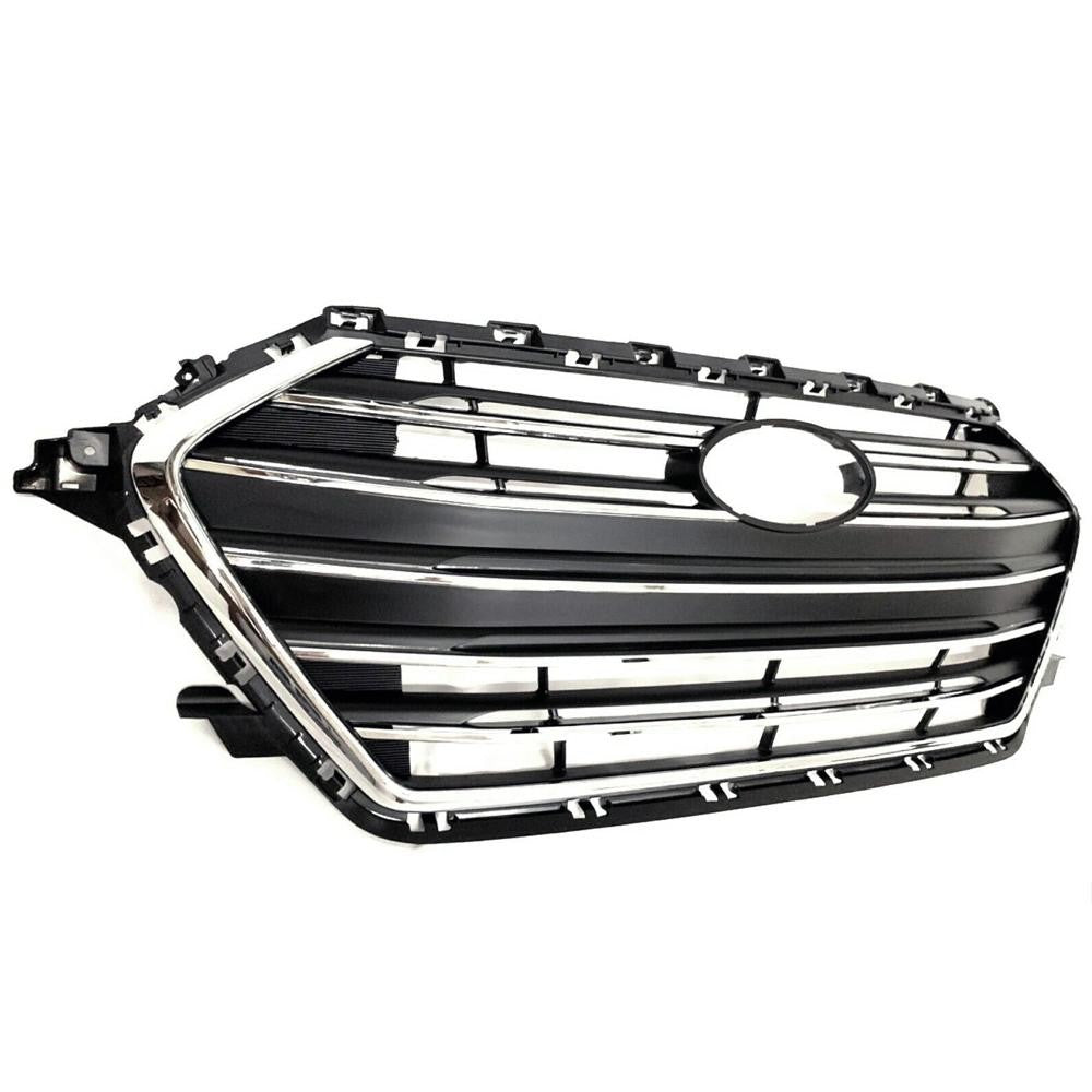 For 2017 2018 Hyundai Elantra Front Upper Bumper Grille with Silver Trim
