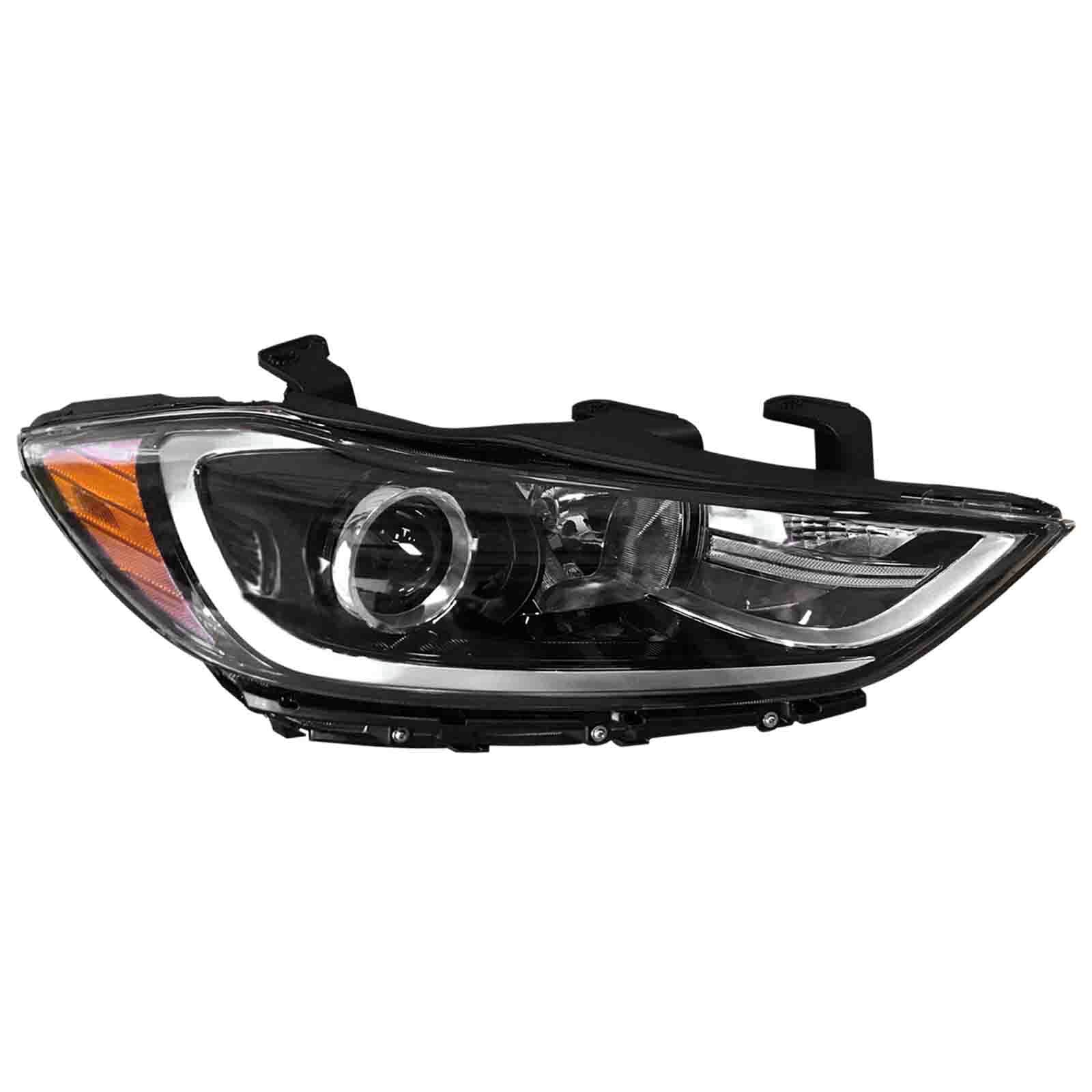 For 2017 2018 Hyundai Elantra Headlight Assembly Halogen with Bulbs Left Right Pair