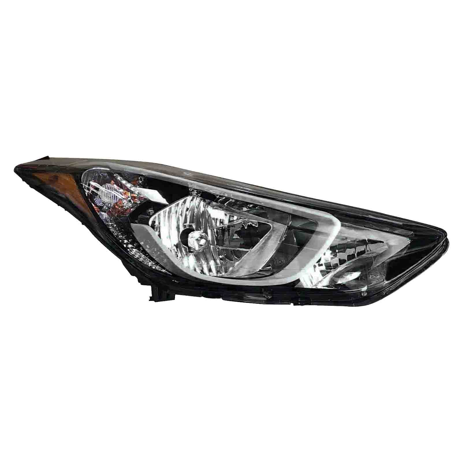 For 2014 2015 2016 Hyundai Elantra Headlight Assembly Halogen with Bulbs Left Right Pair