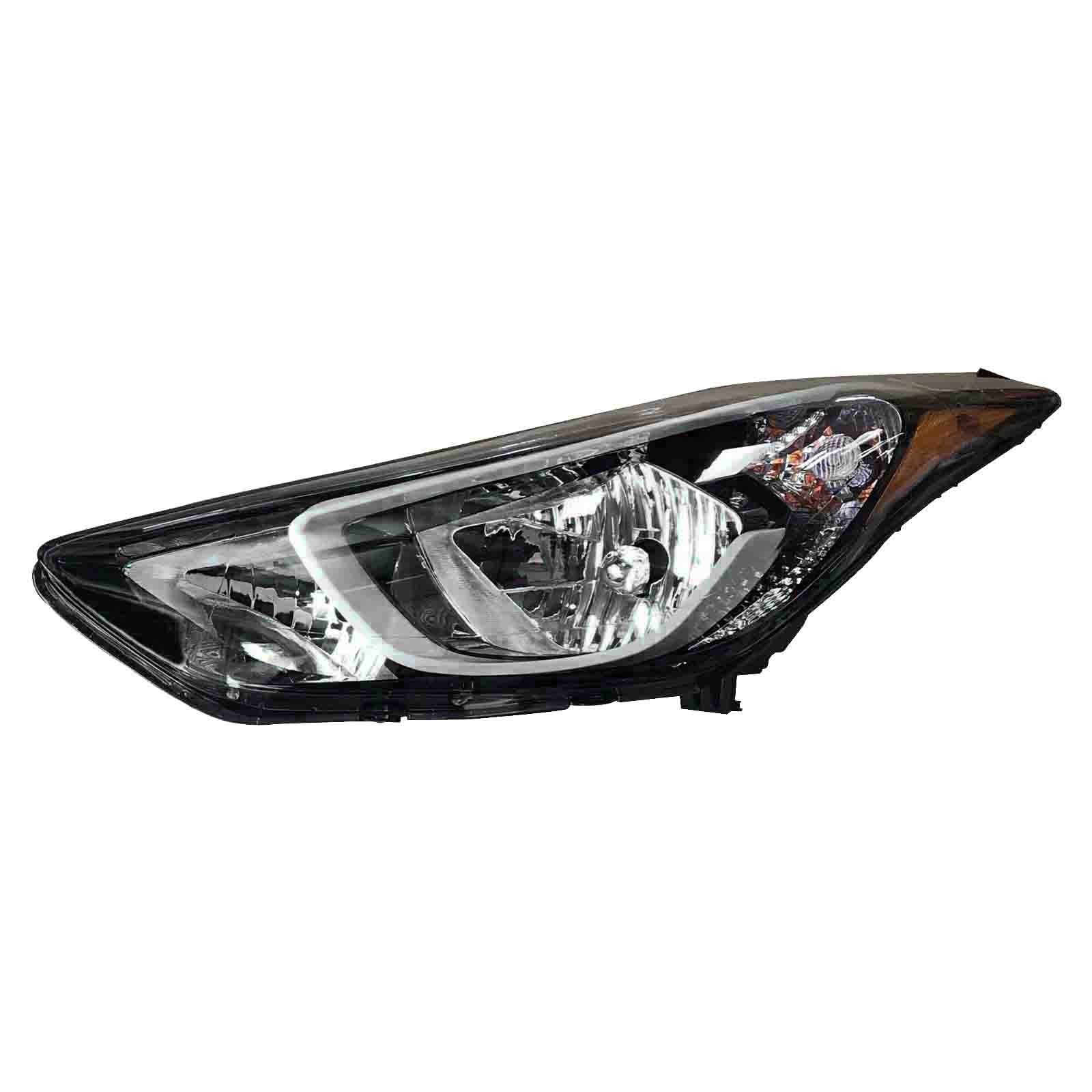 For 2014 2015 2016 Hyundai Elantra Headlight Assembly Halogen with Bulbs Left Right Pair