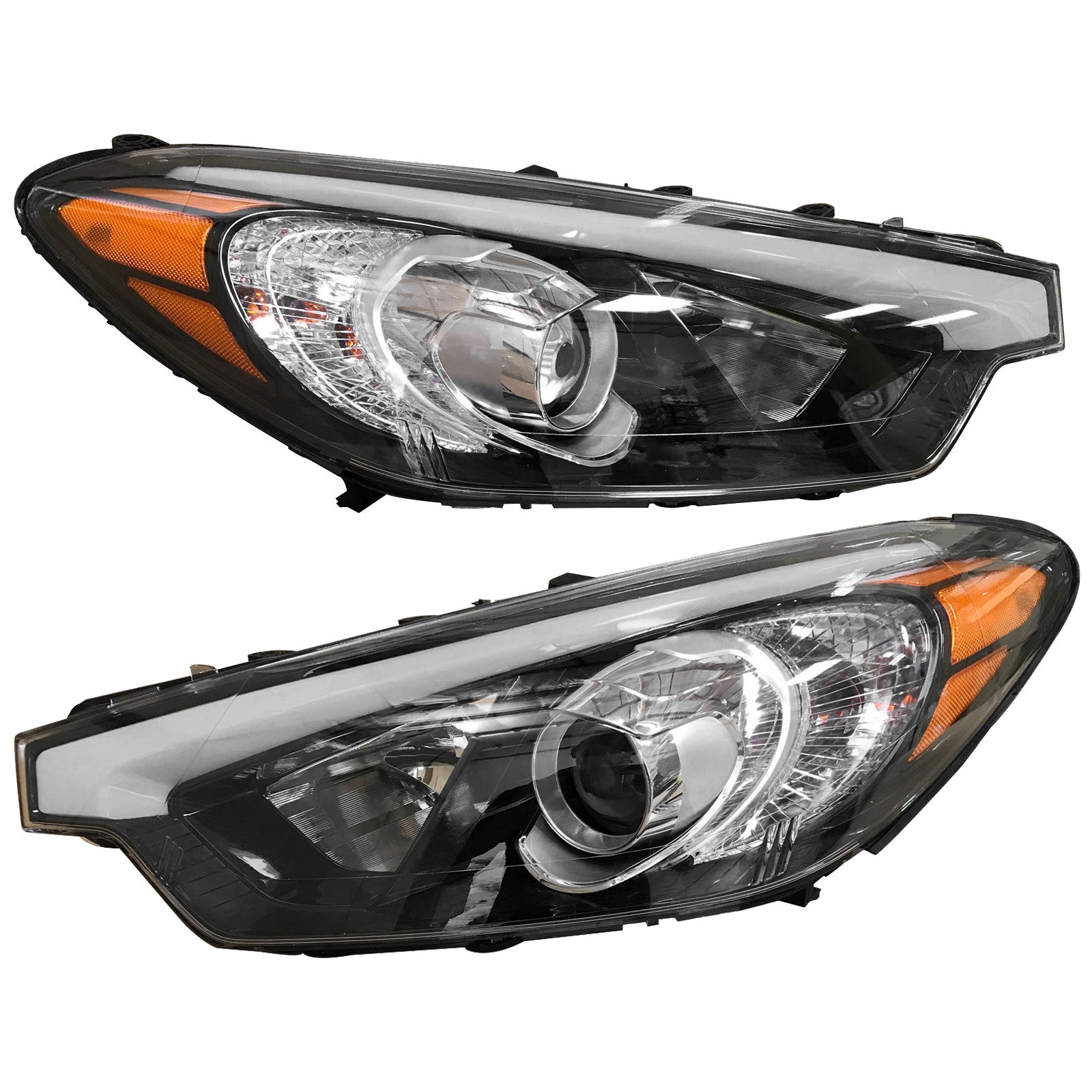 For 2014 2015 2016 Kia Forte EX LX & Forte Koup Headlight Assembly Halogen With Bulbs Left Right Pair