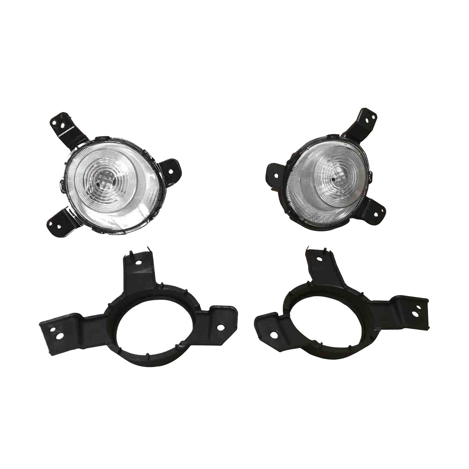 For 2019 2020 Kia Forte Fog Lamp Daytime Driving Light Assembly with Covers Bezels Set