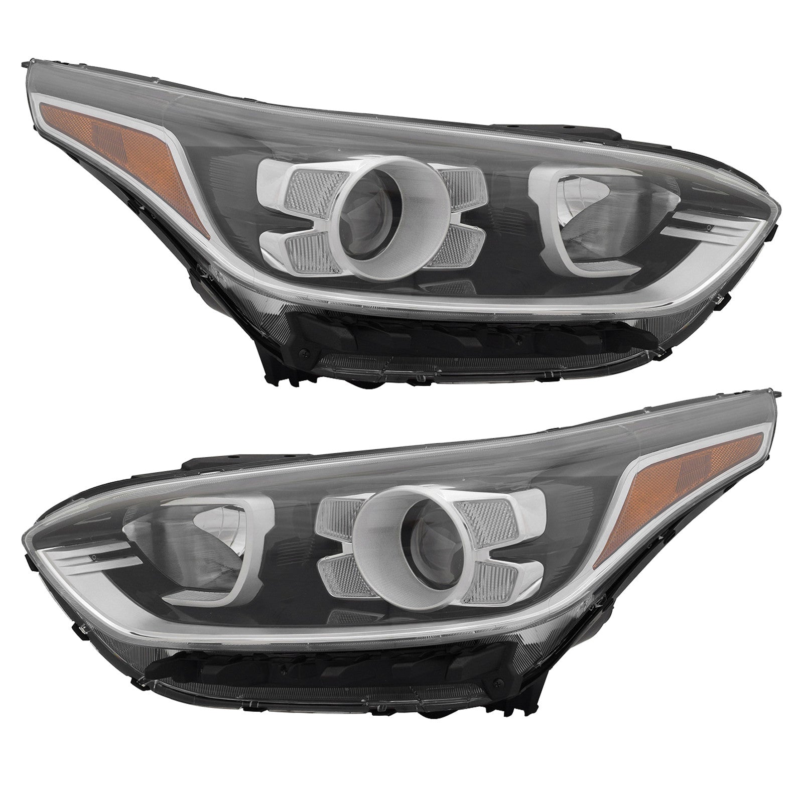 For 2019 2020 2021 Kia Forte Sedan Headlight Assembly Halogen with LED Daytime Running Lamp Left Right Pair