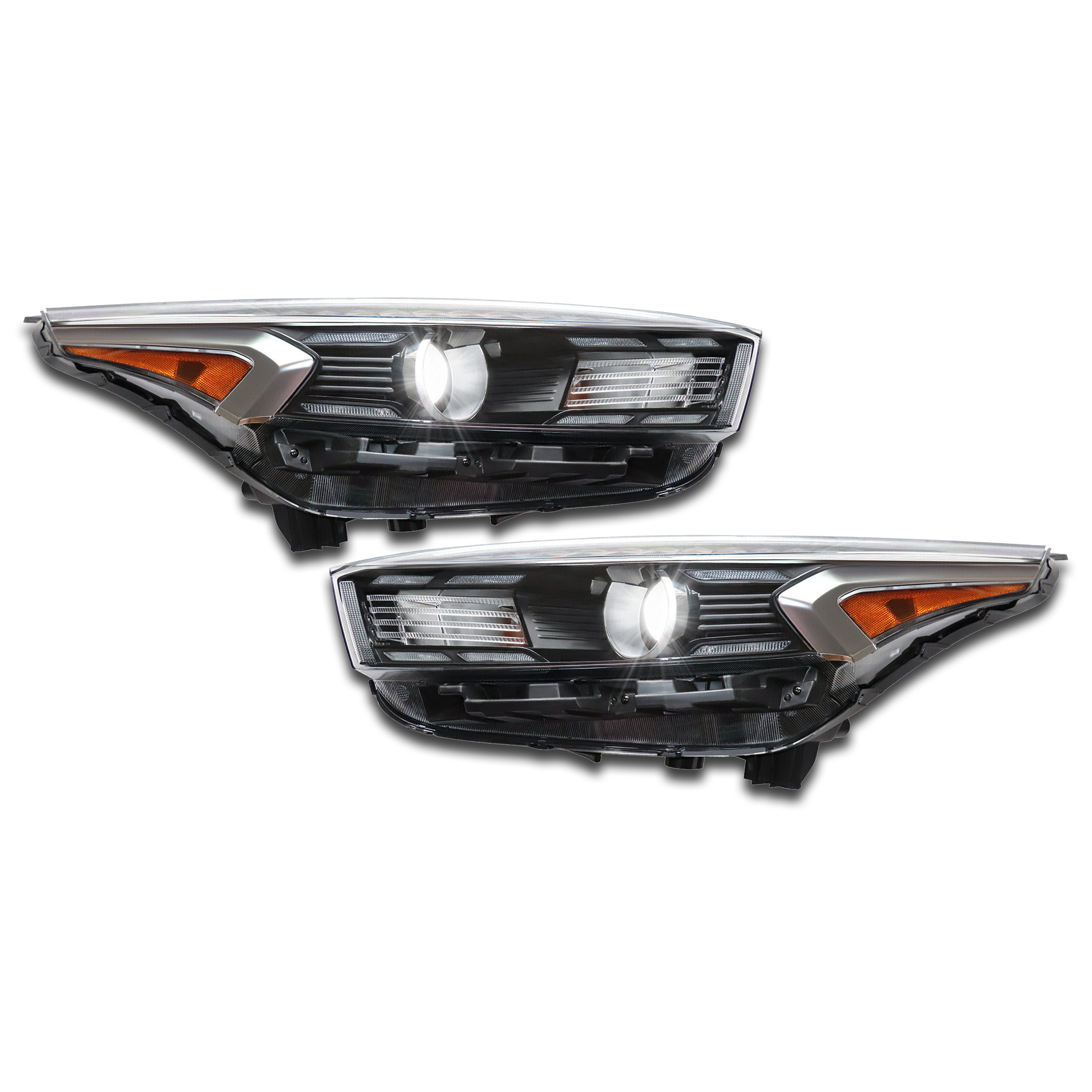2022 2023 Kia Forte Halogen Projector Headlight Assembly with LED DRL Left Right Pair