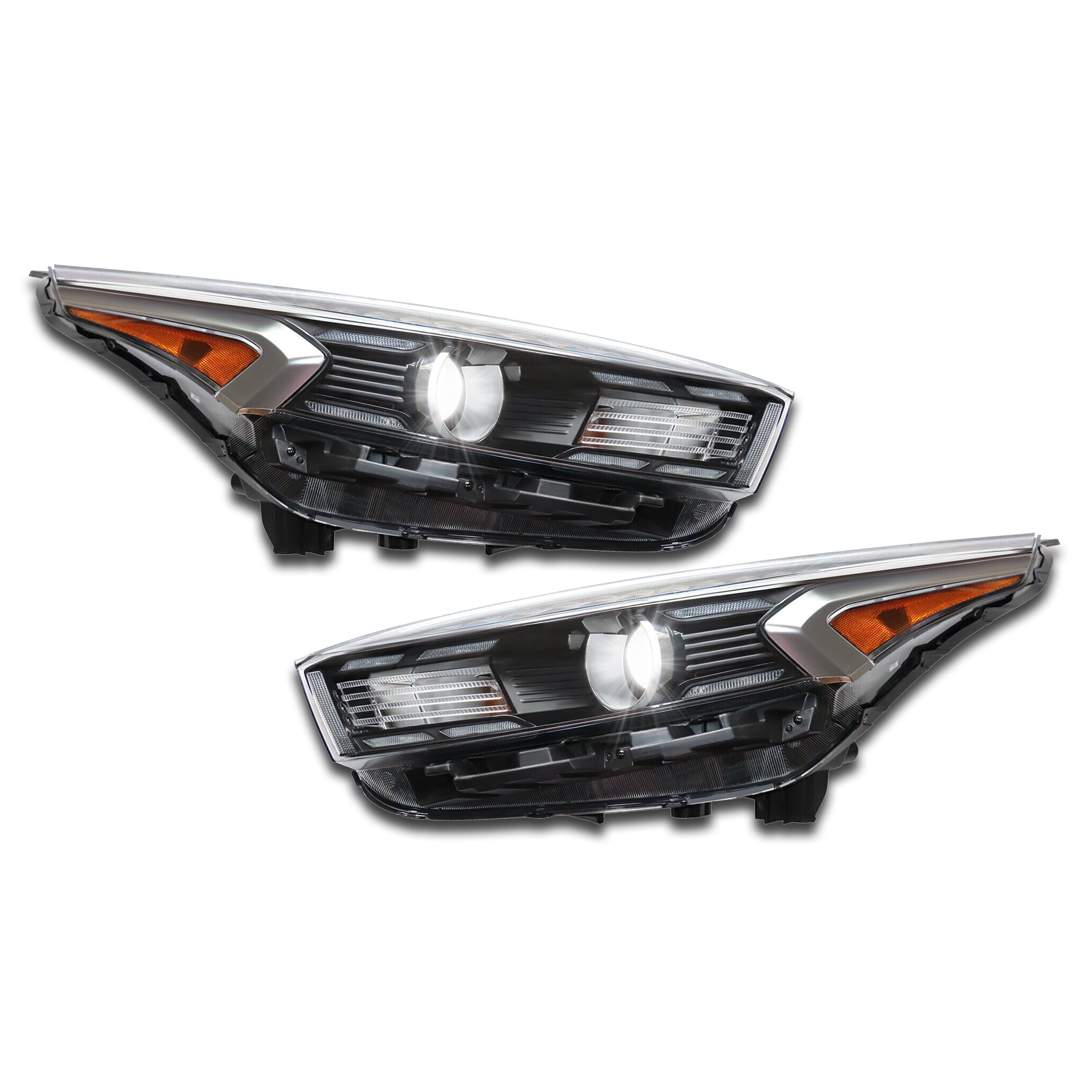 2022 2023 Kia Forte Halogen Projector Headlight Assembly with LED DRL Left Right Pair