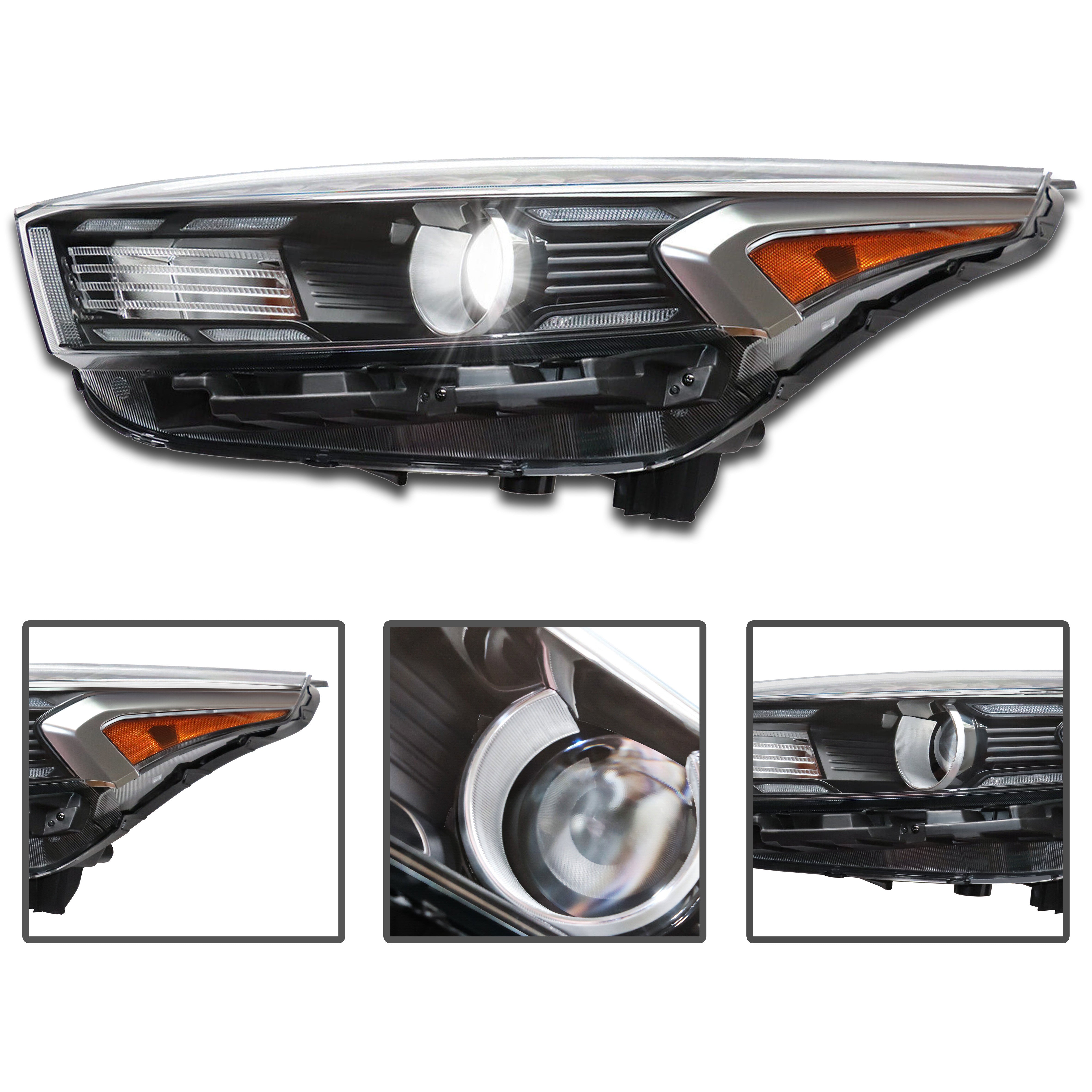2022 2023 Kia Forte Halogen Projector Headlight Assembly with LED DRL Left Right Pair