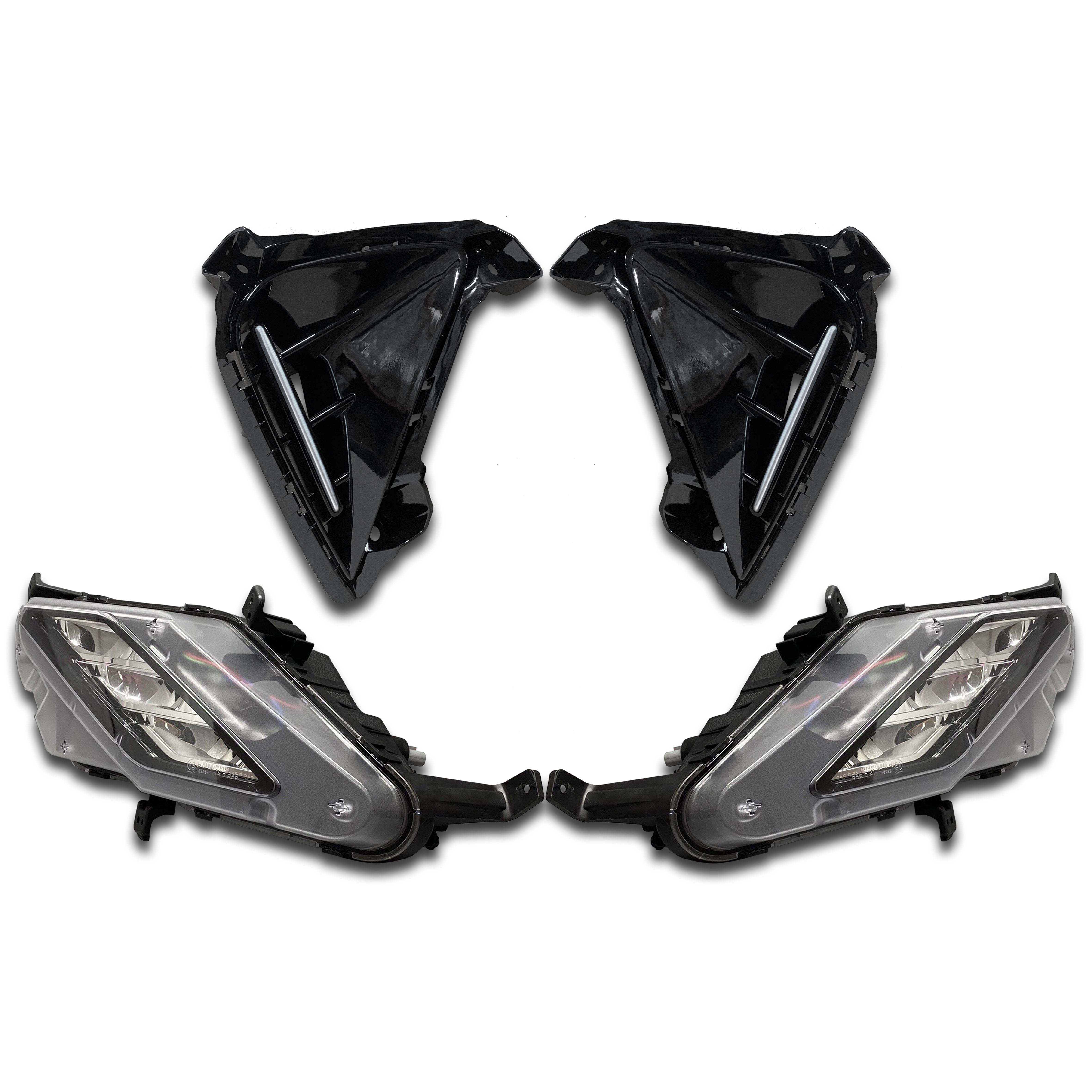 For 2022 2023 2024 Kia Forte Fog Light LED & Fog Cover Bezels Assembly Left Right Driver Passenger Side Pair Set 4Pcs