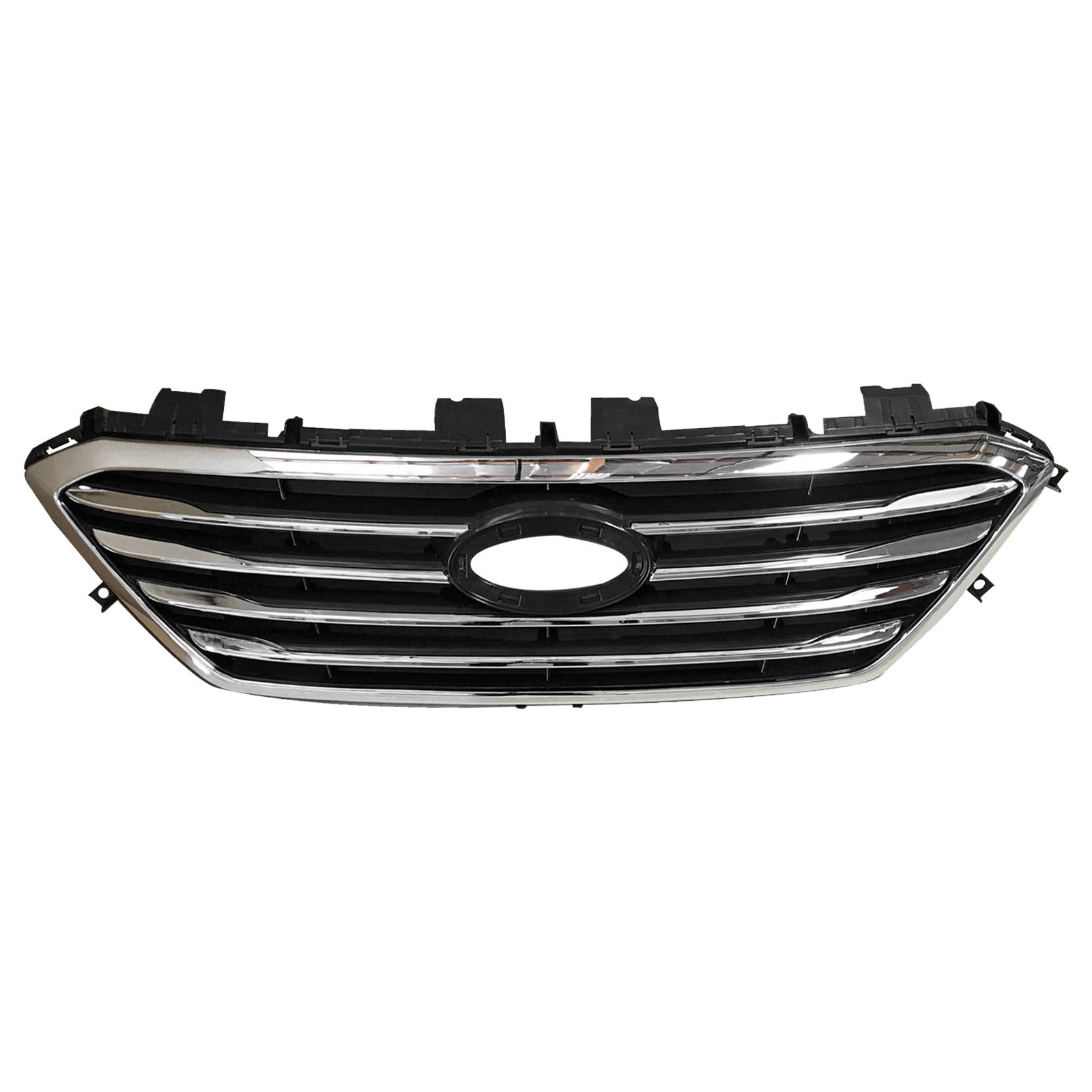 2015 2016 2017 Hyundai Sonata Front Upper Lower Bumper Grilles with Chrome Trim 2pc