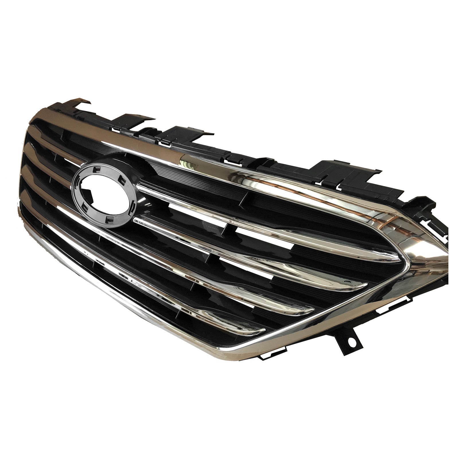 2015 2016 2017 Hyundai Sonata Front Upper Lower Bumper Grilles with Chrome Trim 2pc