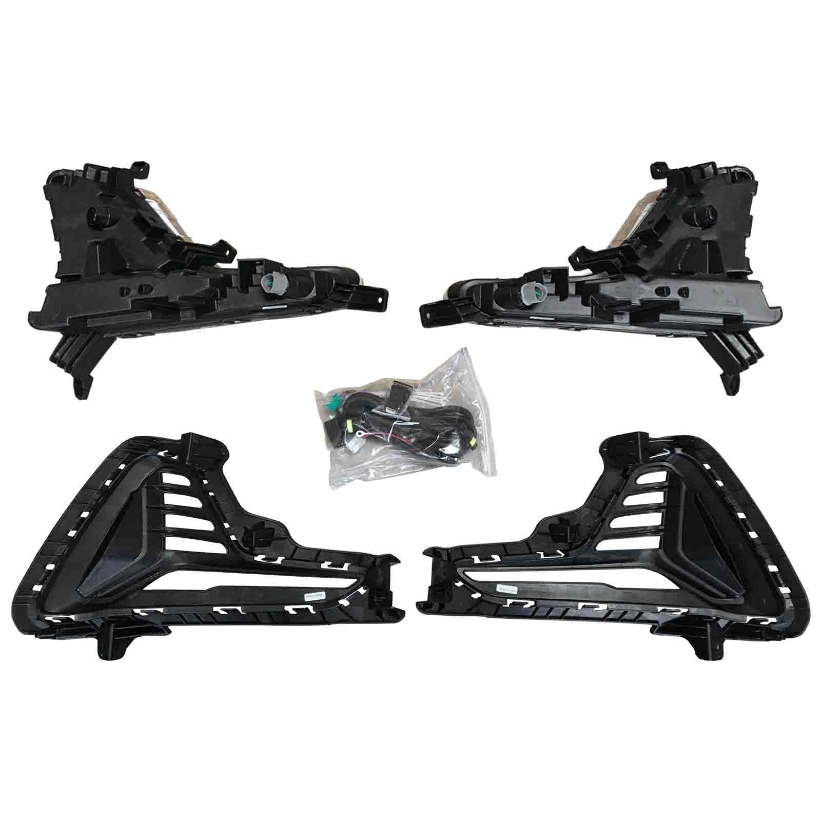 For 2018 2019 Hyundai Sonata LED Fog Lamp Daytime Driving Light Assembly with Covers Bezels Wire Set