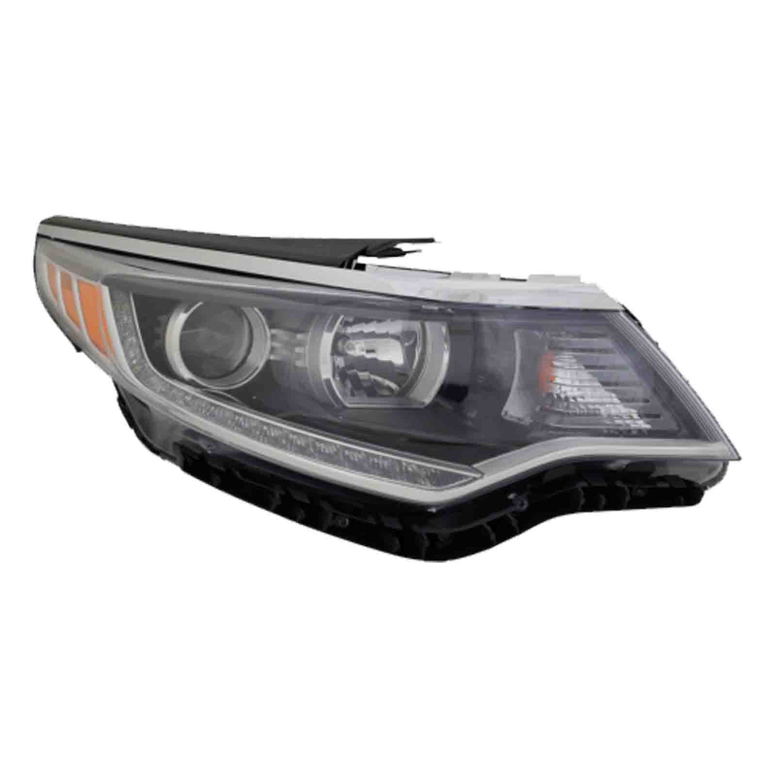 For 2016 2017 2018 Kia Optima Headlight Assembly Halogen with LED Daytime Running Lamp Passenger Side