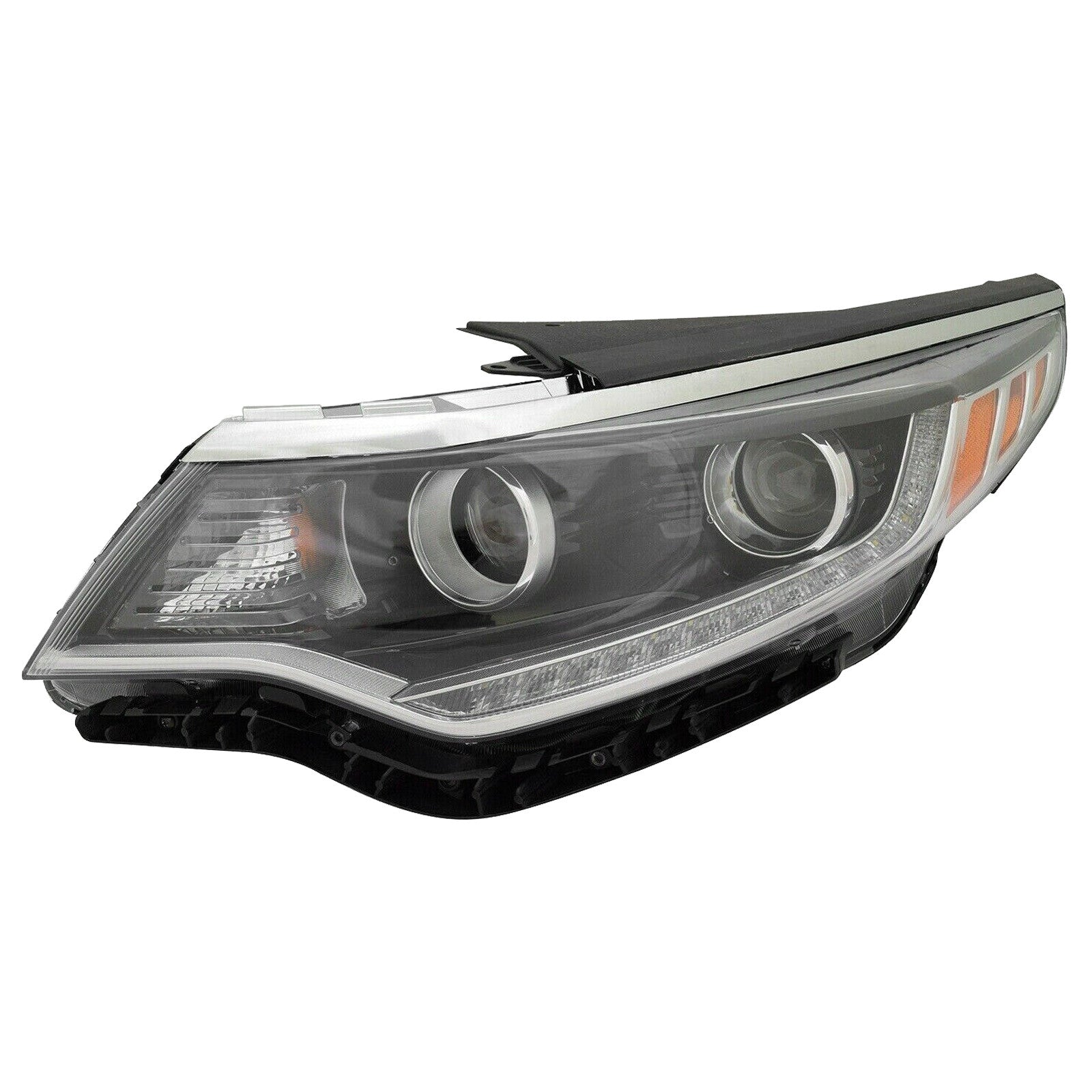For 2016 2017 2018 Kia Optima Headlight Assembly Halogen Dual Projector with LED Daytime Running Light Driver Side