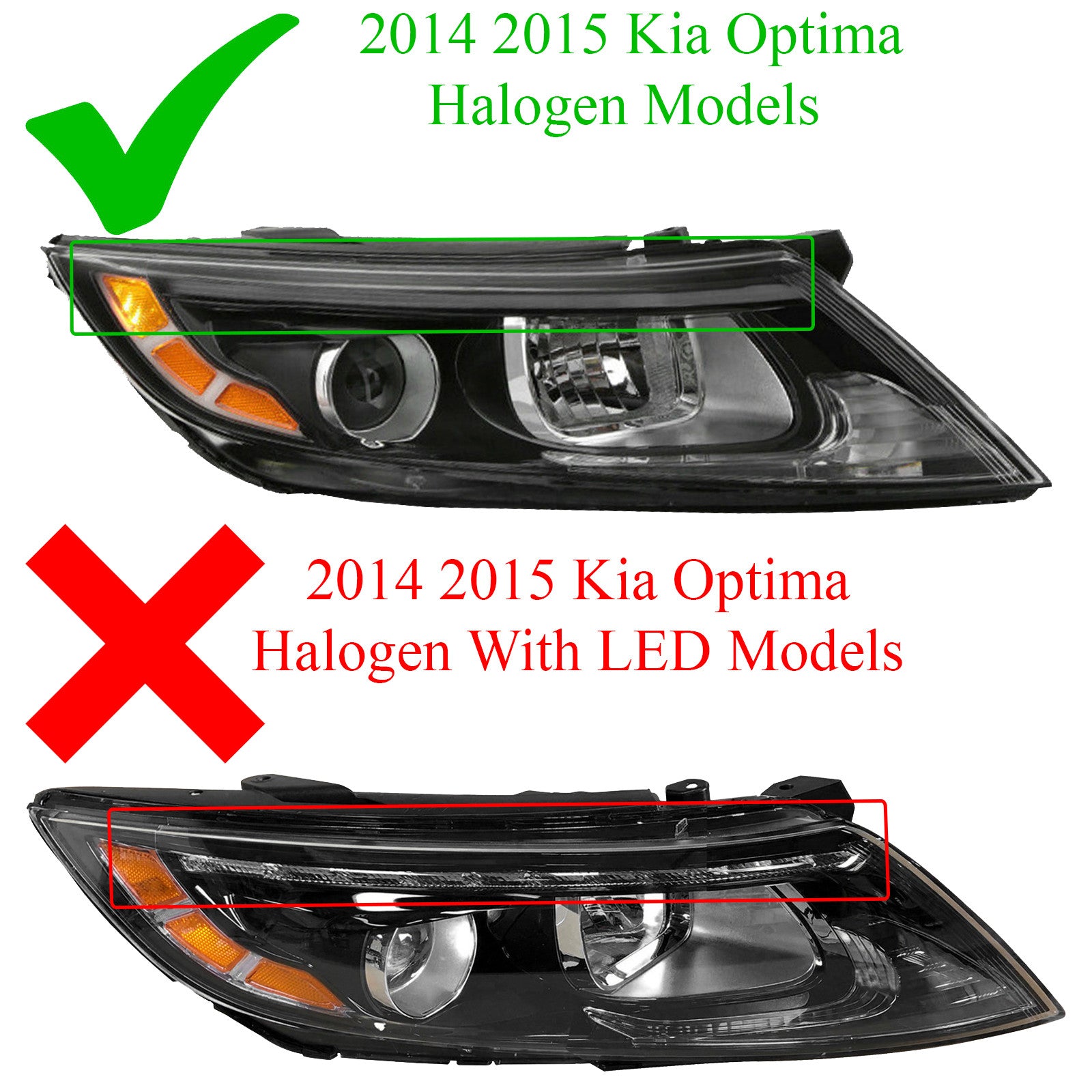 For 2014 2015 Kia Optima Headlight Assembly Halogen with Bulbs Passenger Side