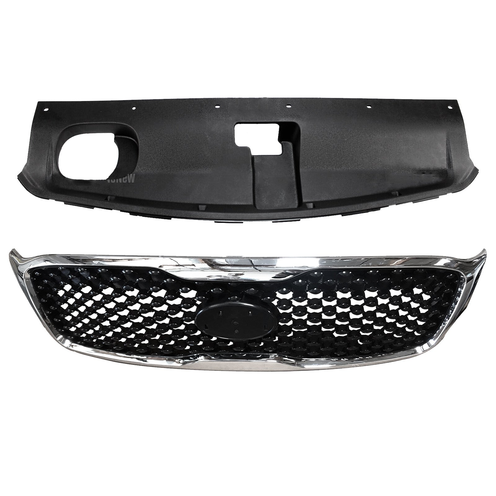 For 2016 2017 2018 Kia Sorento Front Upper Bumper Grille & Radiator Sight Shield Cover Assembly