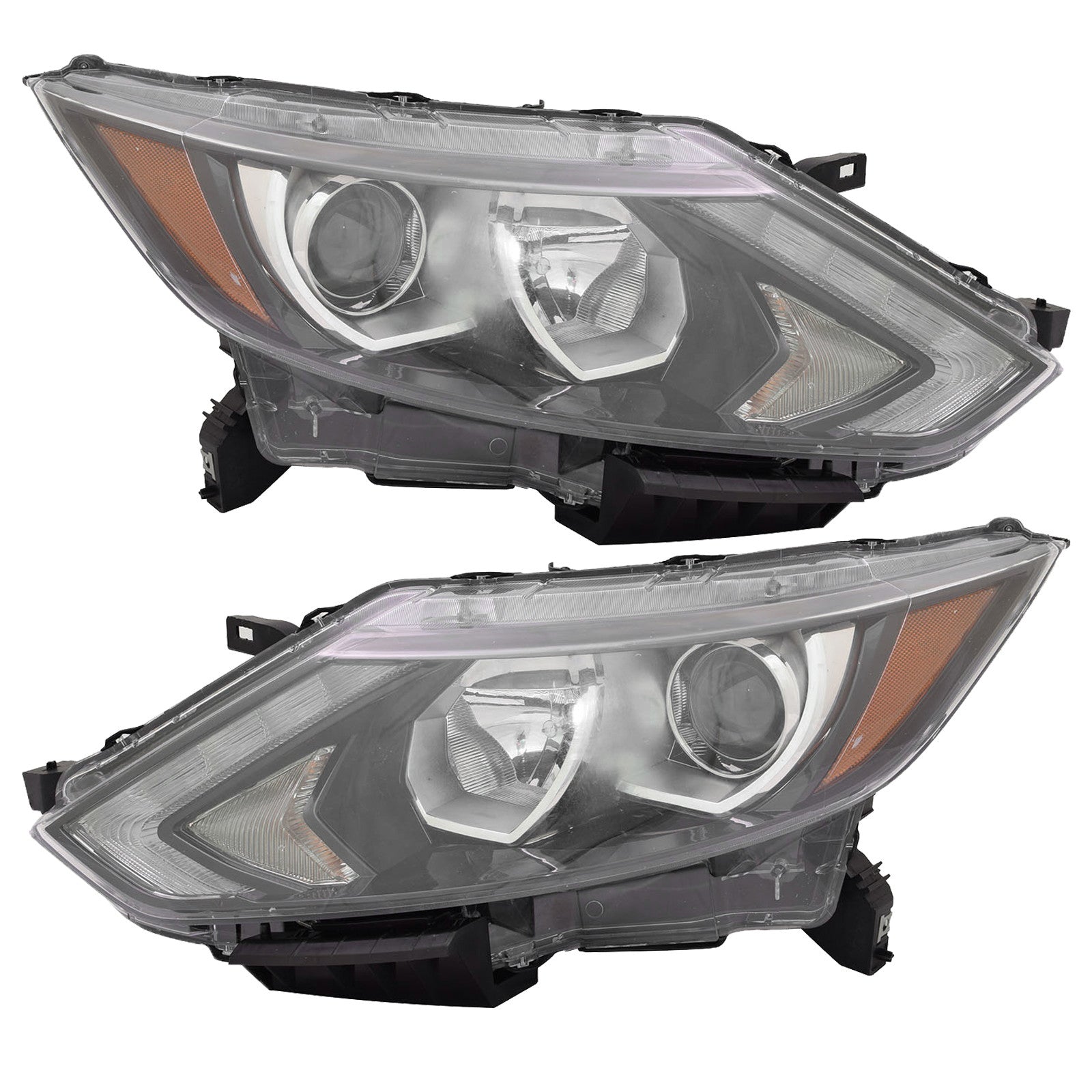 For 2017 2018 2019 Nissan Rogue Sport Qashqai Headlight Assembly Halogen with LED Left Right Pair