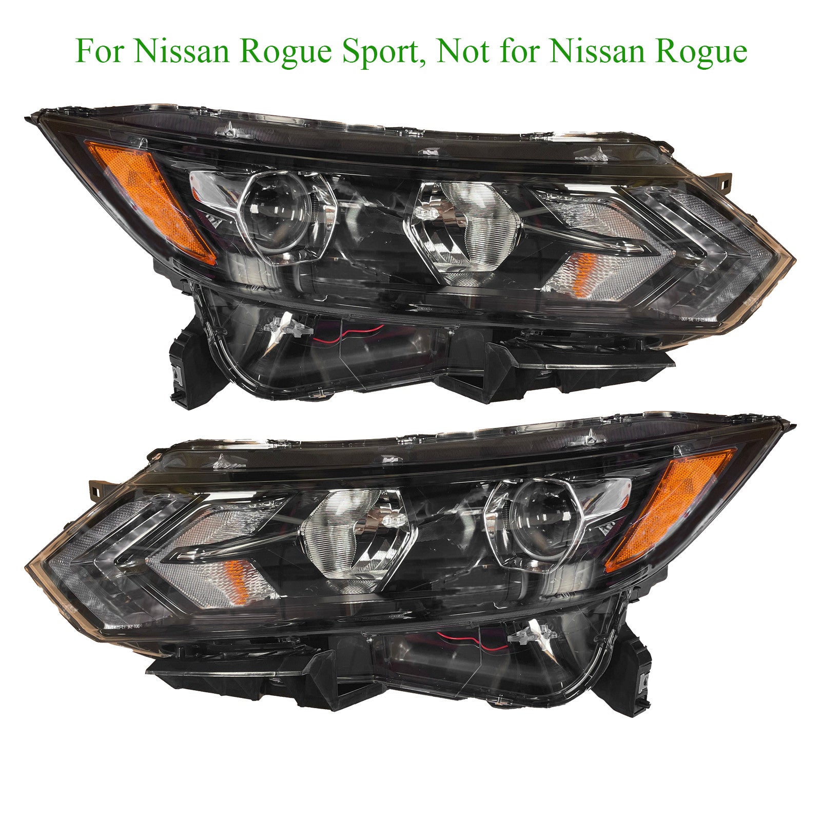 For 2020 2021 2022 Nissan Rogue Sport Headlight Assembly Halogen with LED Projector Left Right Pair