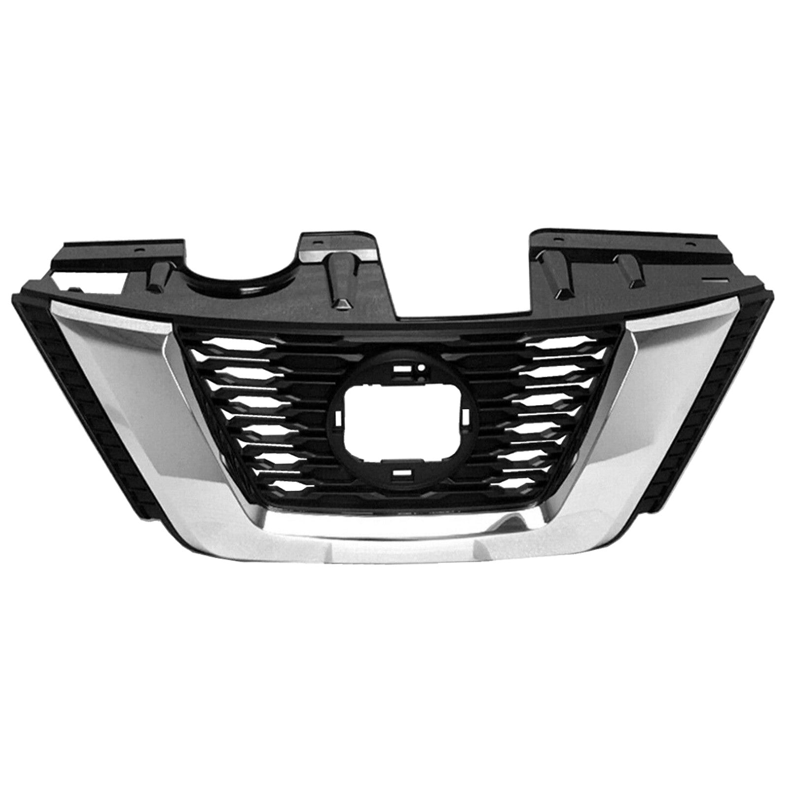 For 2017 2018 2019 2020 Nissan Rogue Front Upper Bumper Grille Assembly Chrome Black