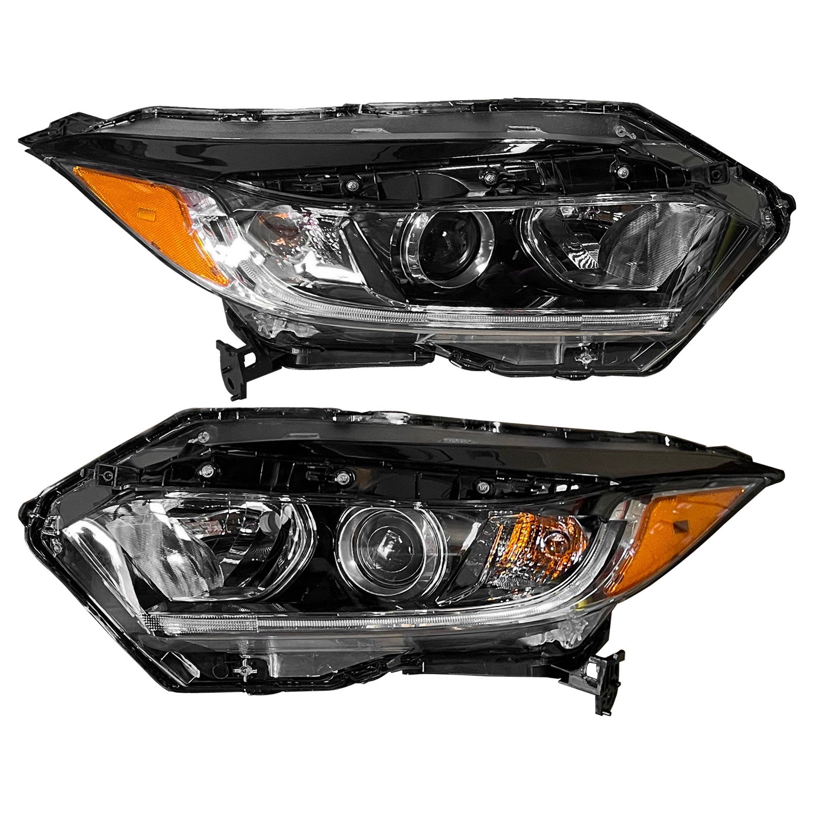 For 2019 2020 2021 2022 Honda HRV HR-V Headlight Assembly Halogen with LED DRL Strip Left Right Pair