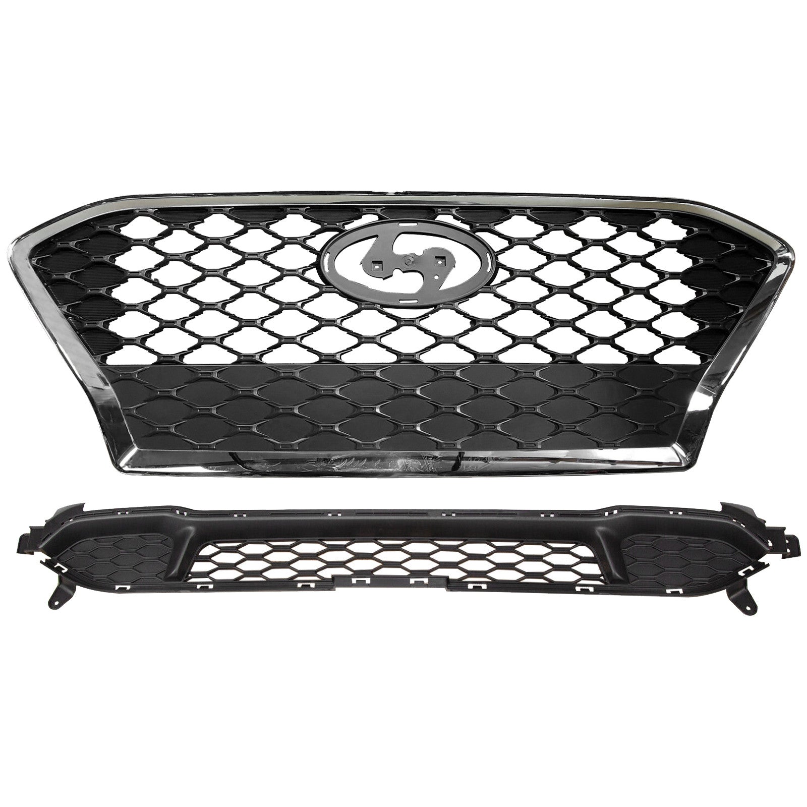 For 2018 2019 2020 2021 Hyundai Kona Front Upper Lower Grille Grill Assembly