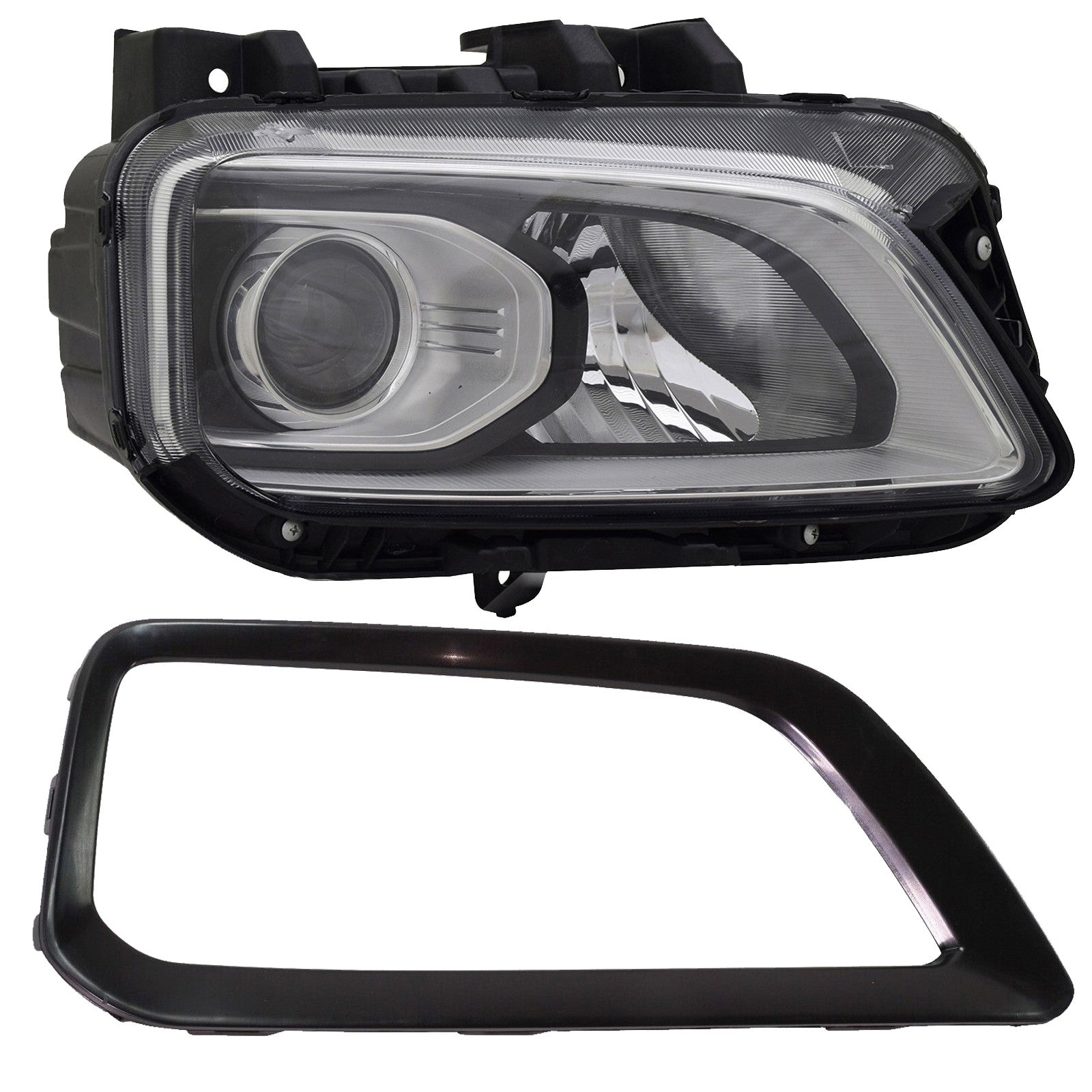 For 2018 2019 2020 2021 Hyundai Kona Halogen Headlight & Bezel Assembly Set Left Right Side