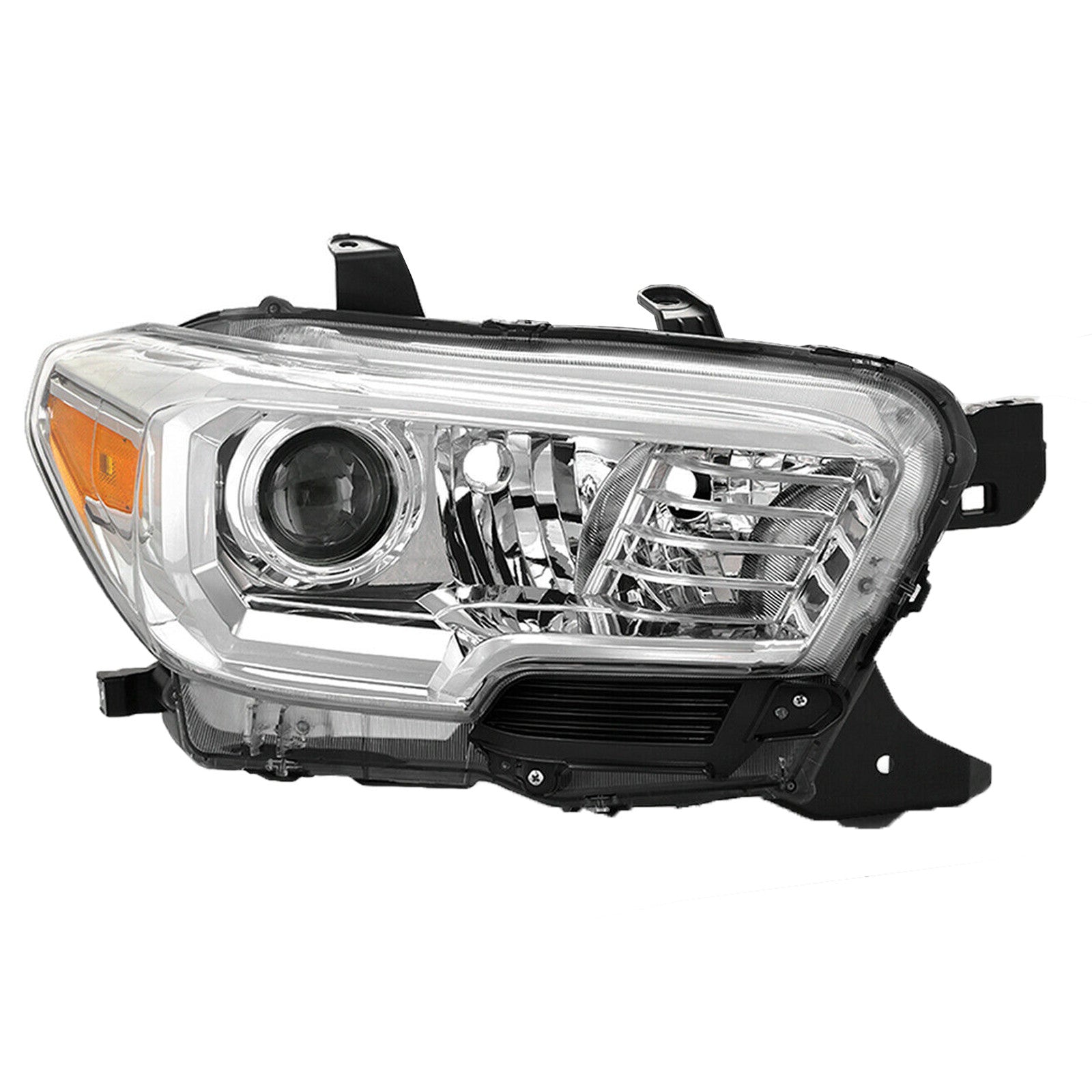 For 2016 2017 2018 2019 2020 2021 2022 2023 Toyota Tacoma Headlight Assembly Halogen Chrome Housing Passenger Side