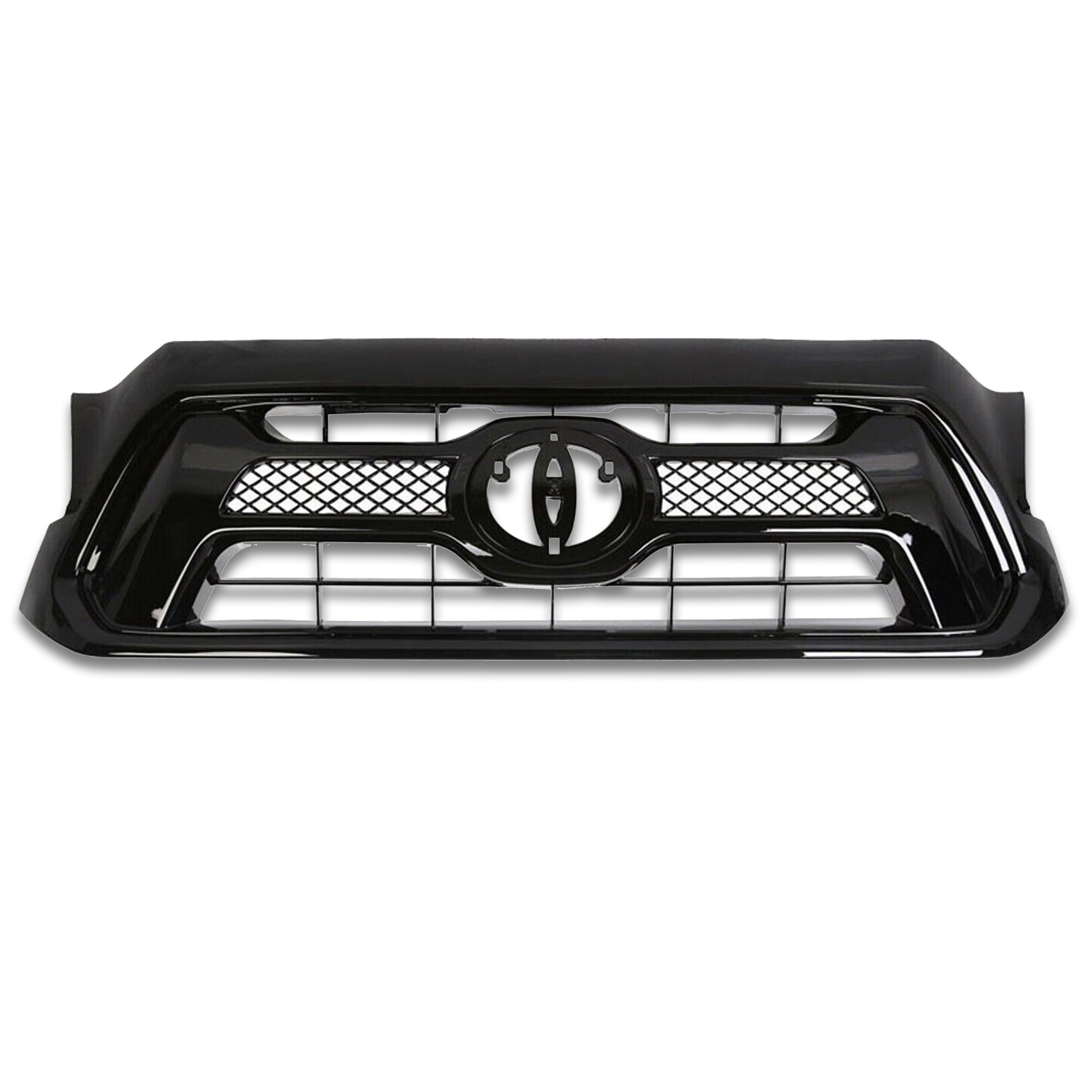 For 2012 2013 2014 2015 Toyota Tacoma Front Hood Bumper Upper Grille Grill Assembly New Mesh Glossy Black TO1200352