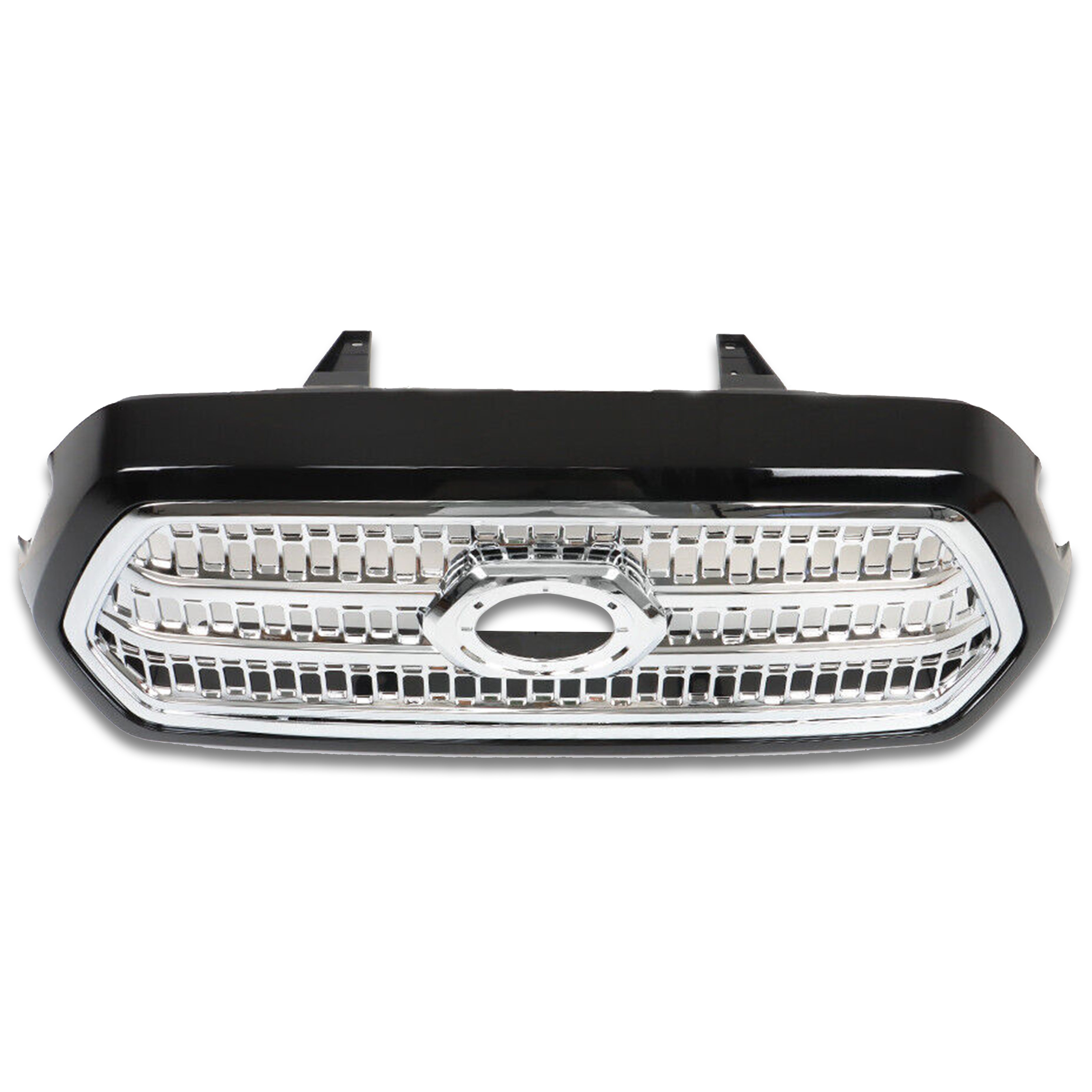 For 2016 2017 2018 Toyota Tacoma Front Hood Bumper Upper Grille Grill Assembly New Mesh Glossy Black 5311304030