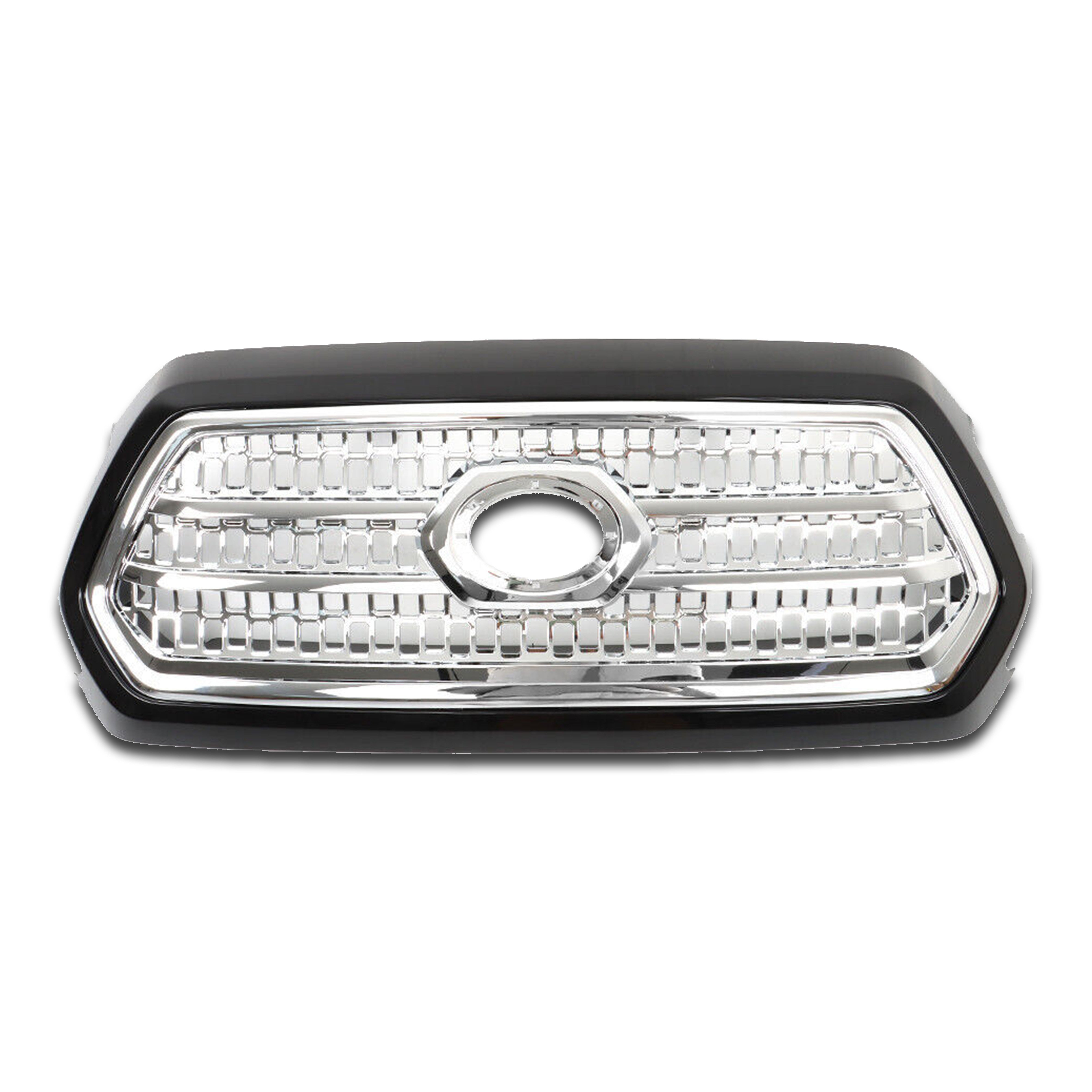 For 2016 2017 2018 Toyota Tacoma Front Hood Bumper Upper Grille Grill Assembly New Mesh Matte Black Chrome 5311304030