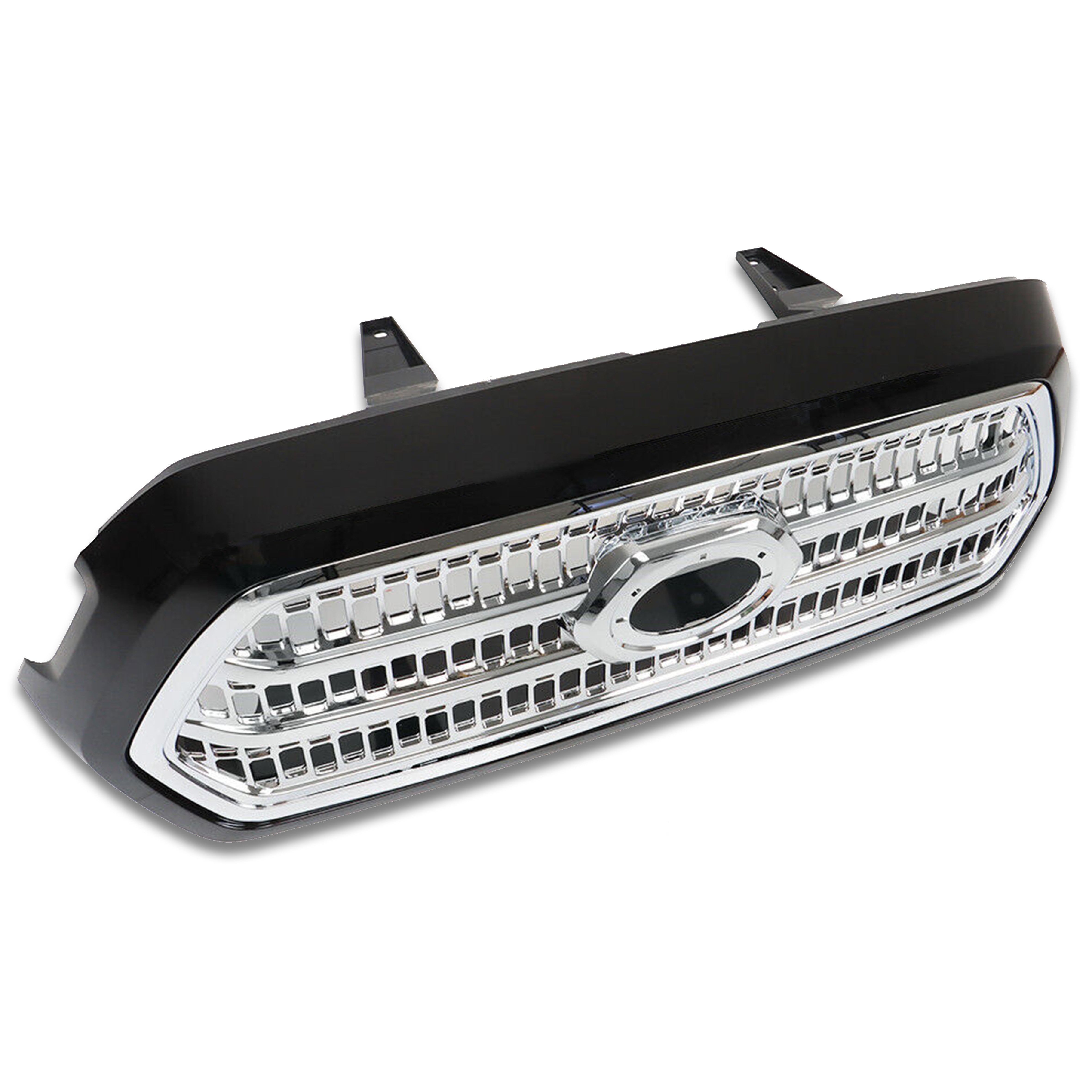 For 2016 2017 2018 Toyota Tacoma Front Hood Bumper Upper Grille Grill Assembly New Mesh Matte Black Chrome 5311304030