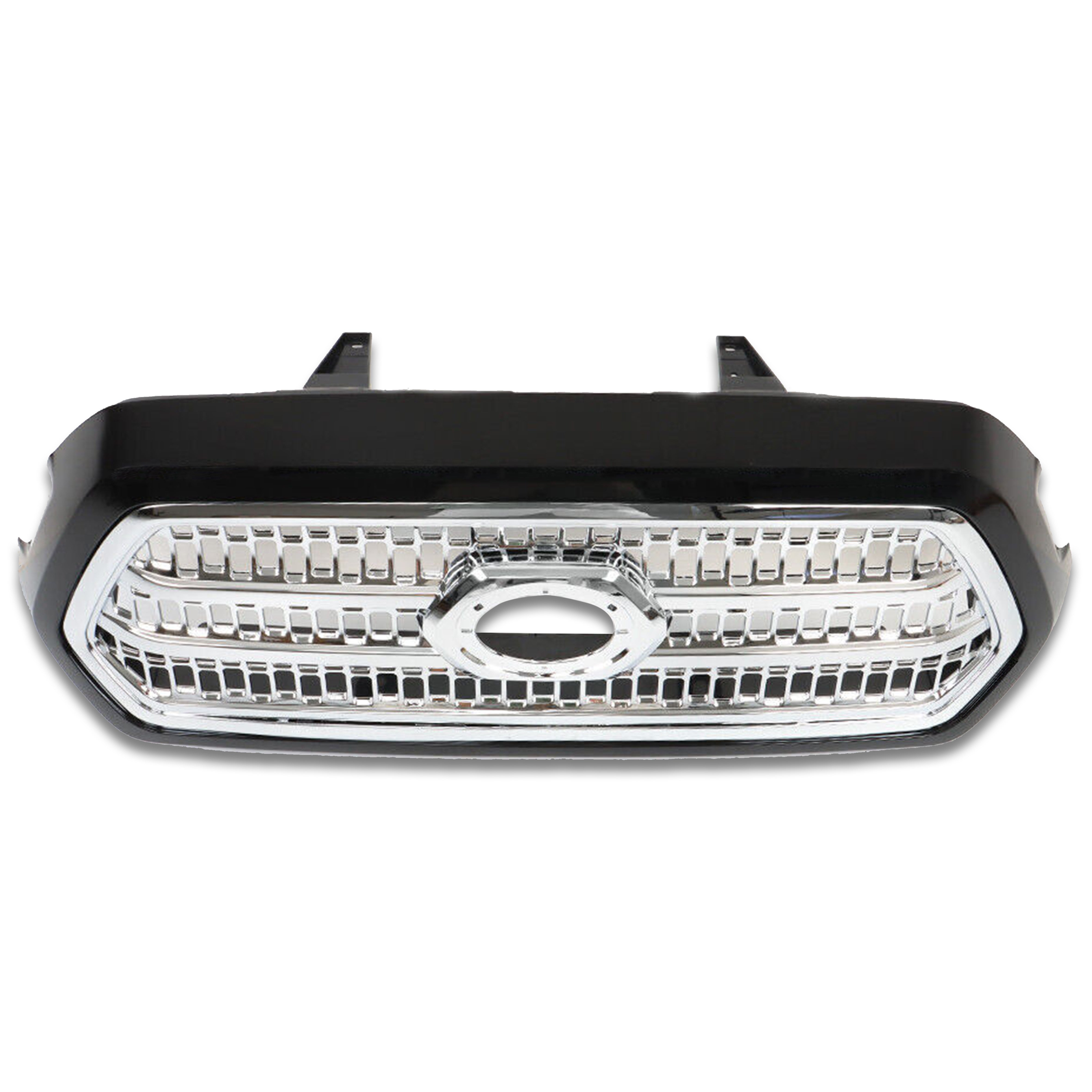 For 2016 2017 2018 Toyota Tacoma Front Hood Bumper Upper Grille Grill Assembly New Mesh Matte Black Chrome 5311304030