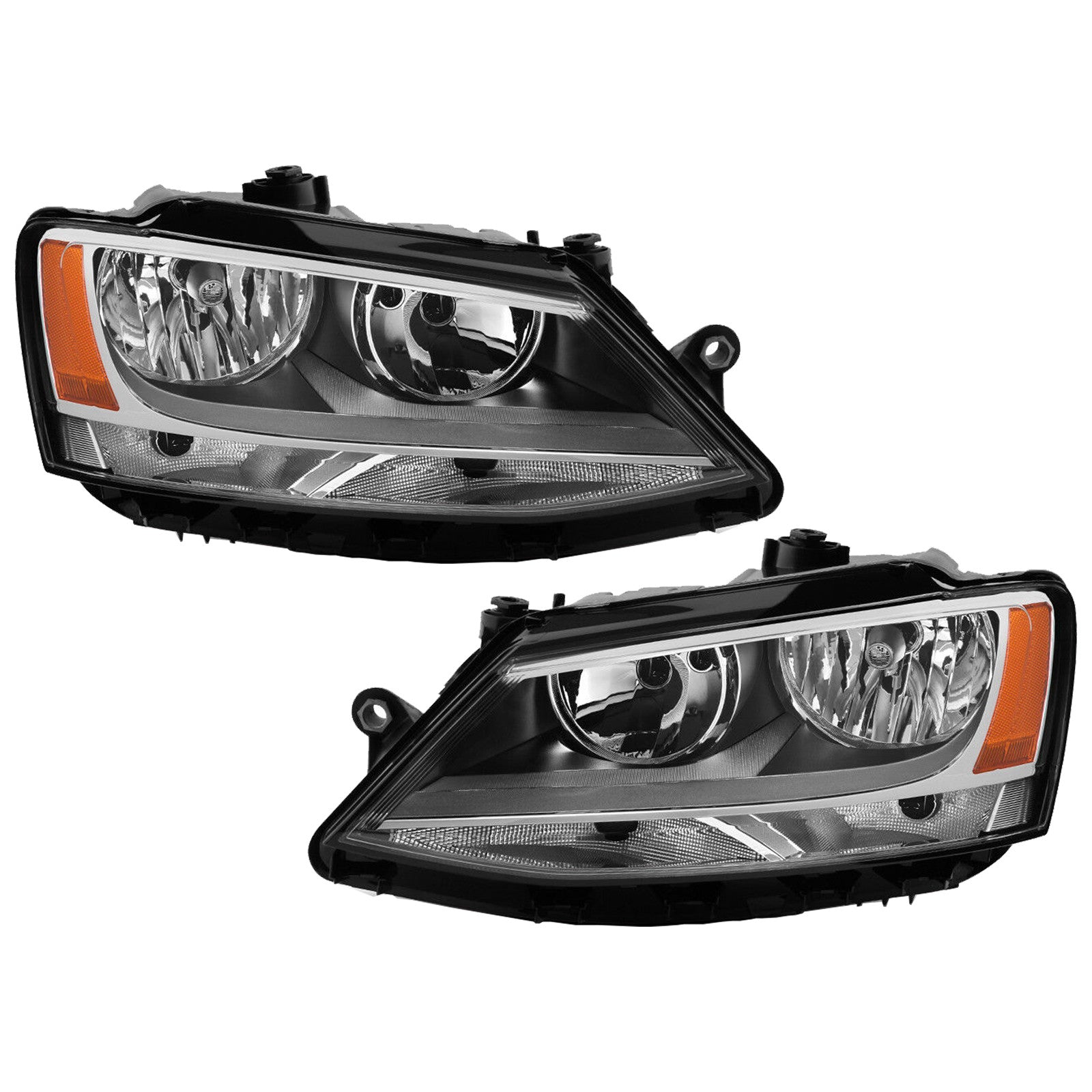 2011 2018 Volkswagen Jetta Halogen Headlight Assembly Left Right Pair