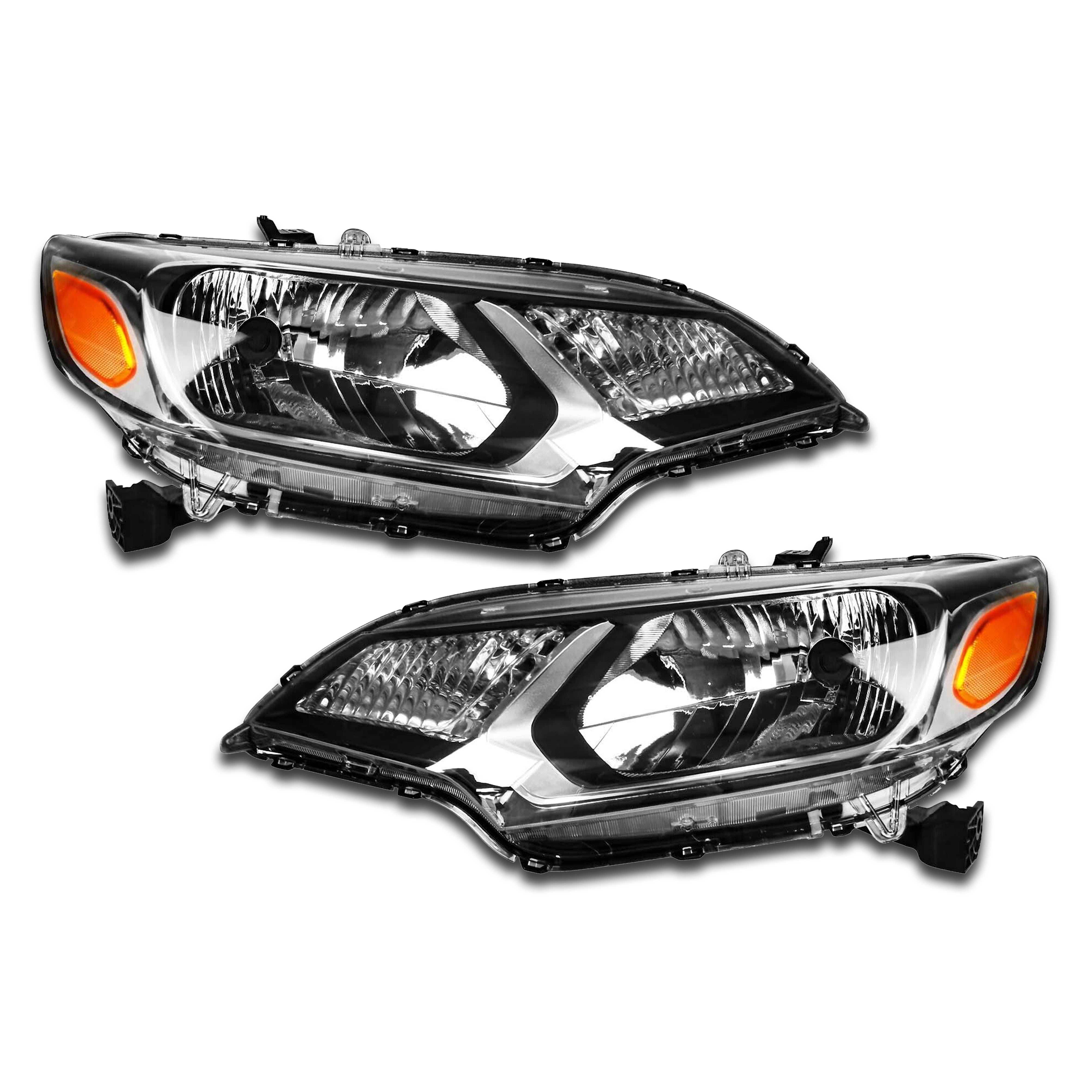 For 2015 2016 2017 Honda Fit Halogen Headlight Assembly Left Right Driver Passenger Side LH RH Set Pair 2Pcs 33150T5AA01 33100T5AA01